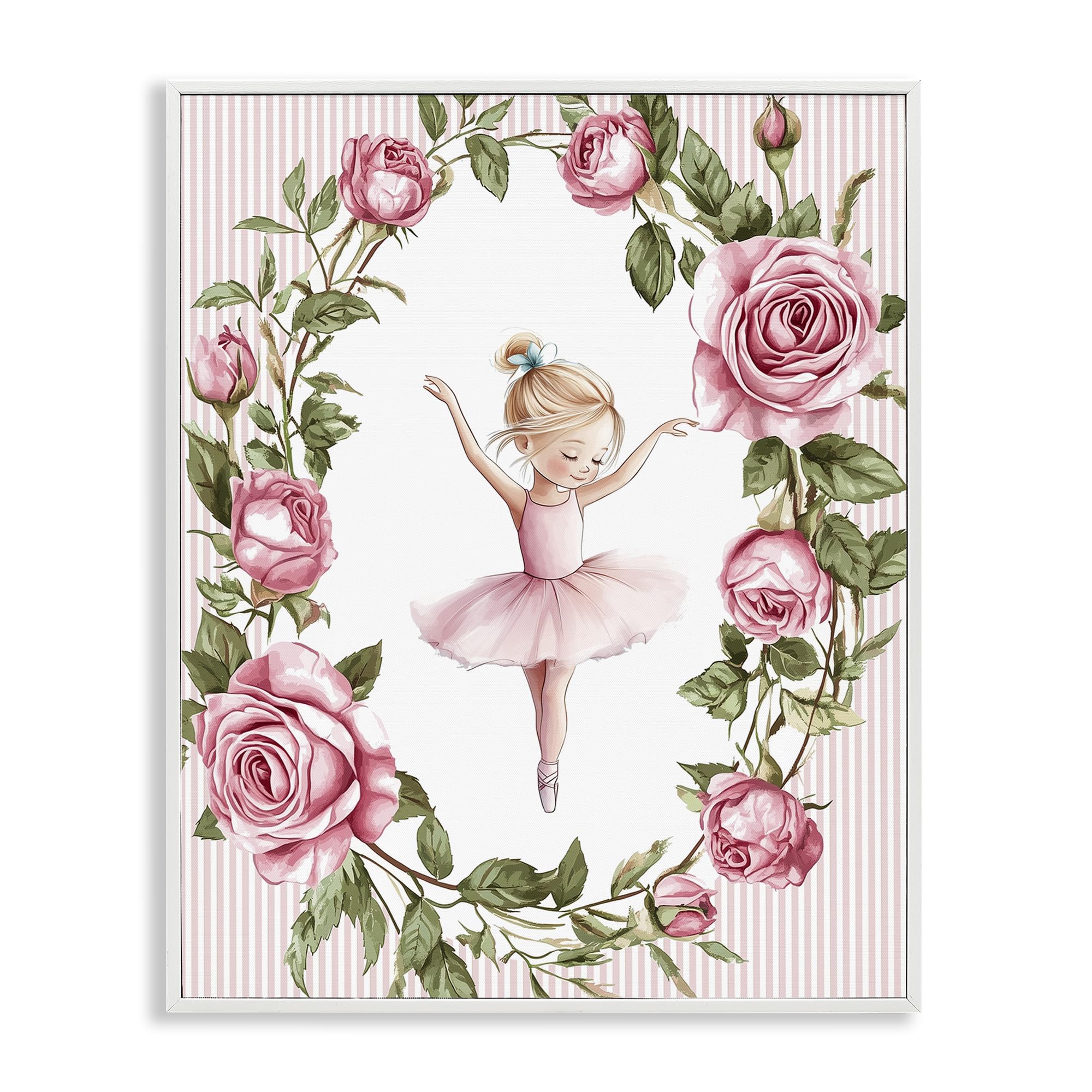 Little Rose Dance Nursery Floral, 16 x 20 Inch Framed Giclée Print