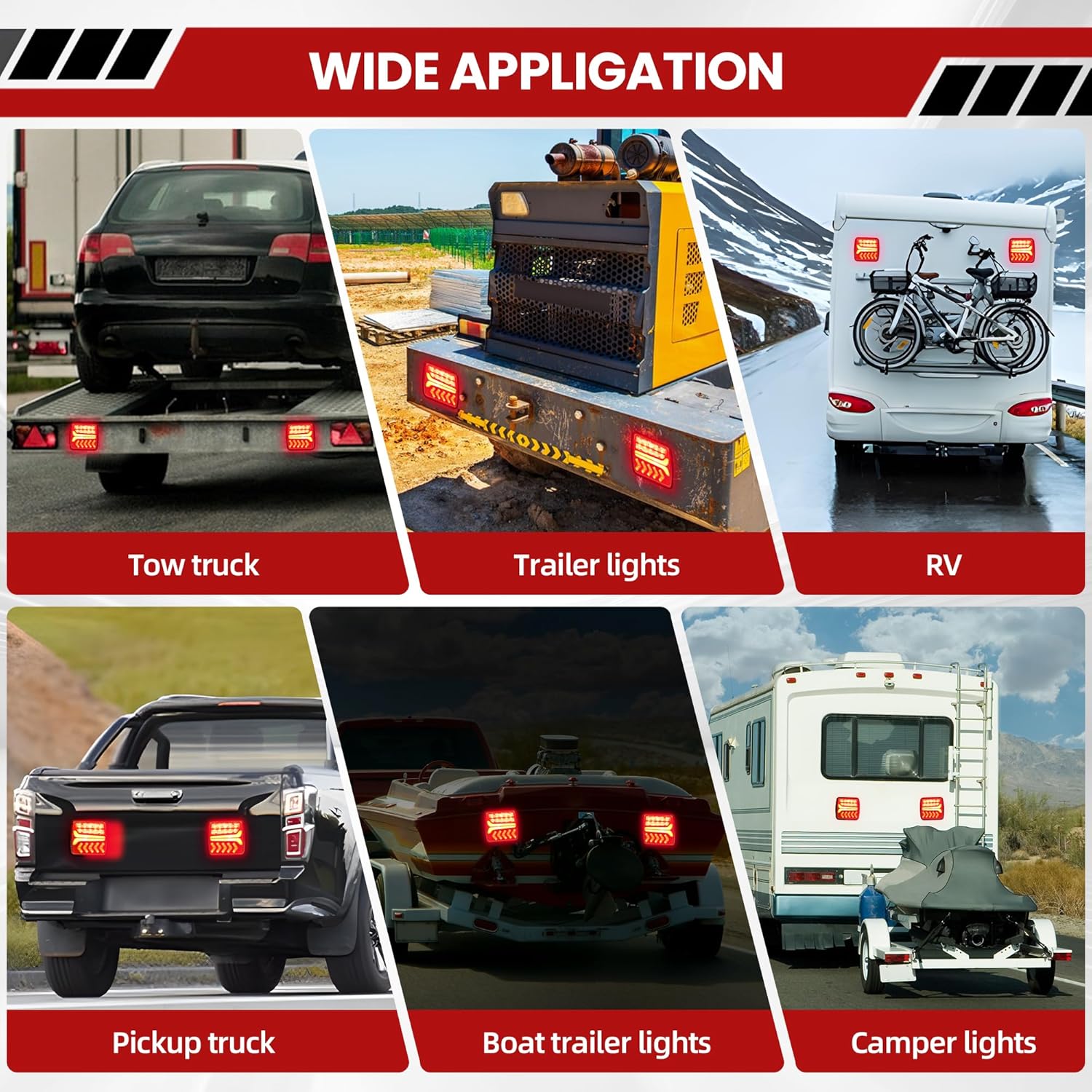 Bluetooth Trailer Lights Magnetic Led Kit 2 Pack Wireless Tail Lights for Trailer Tow Boat with Brake Turn Signal,Waterproof Tailing Lights for Truck Trailer Boat Camper RV
