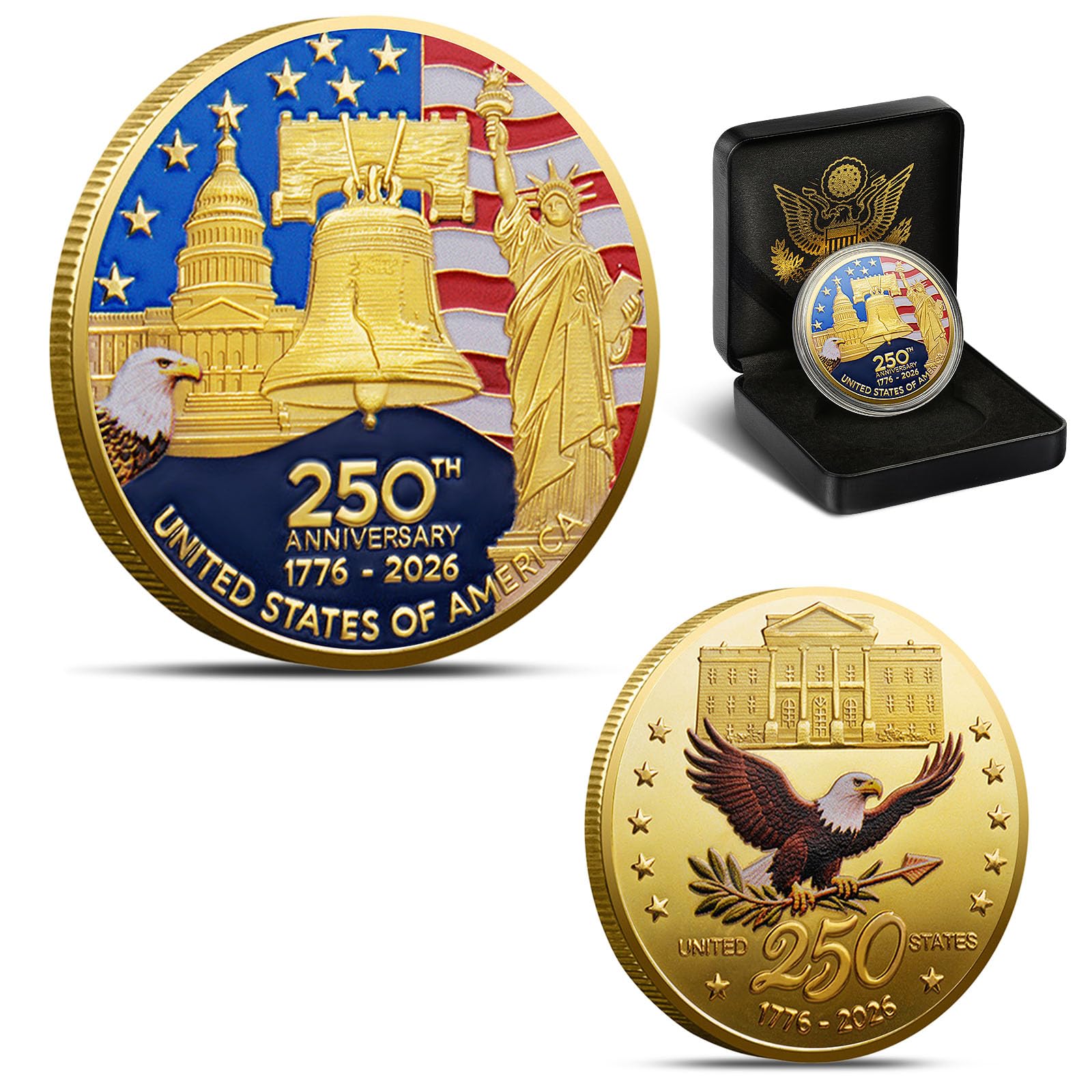 Amazon.com: USA 250th Anniversary Coin ¨C Gold Plated Challenge