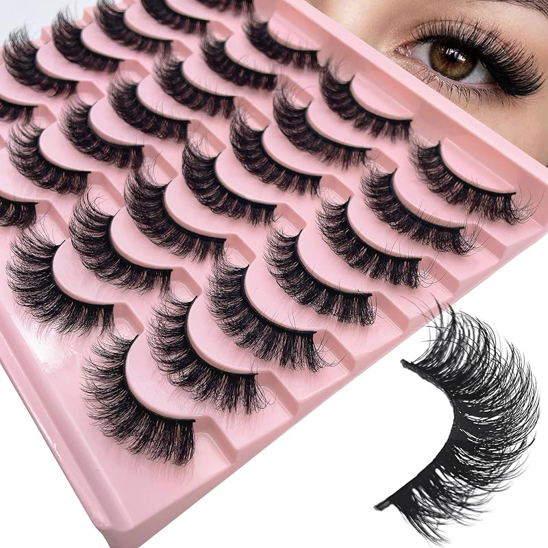Cílios postiços YASNAI com curvatura Russian DD, estilo gatinho, fibras sintéticas, 14 pares, 8–16 mm