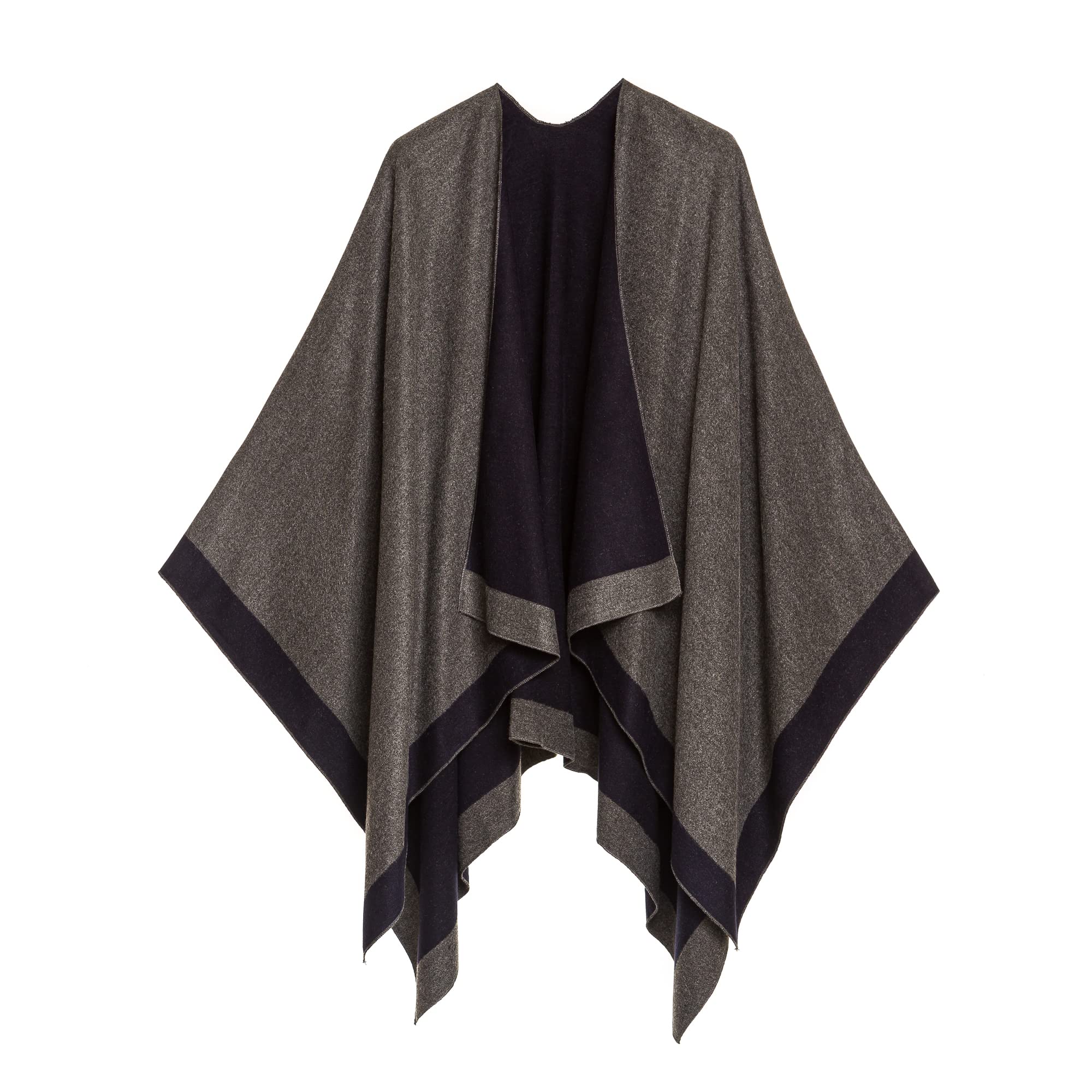 Women's Shawl Wrap Poncho Ruana Cape Cardigan Sweater Open Front for Fall Winter