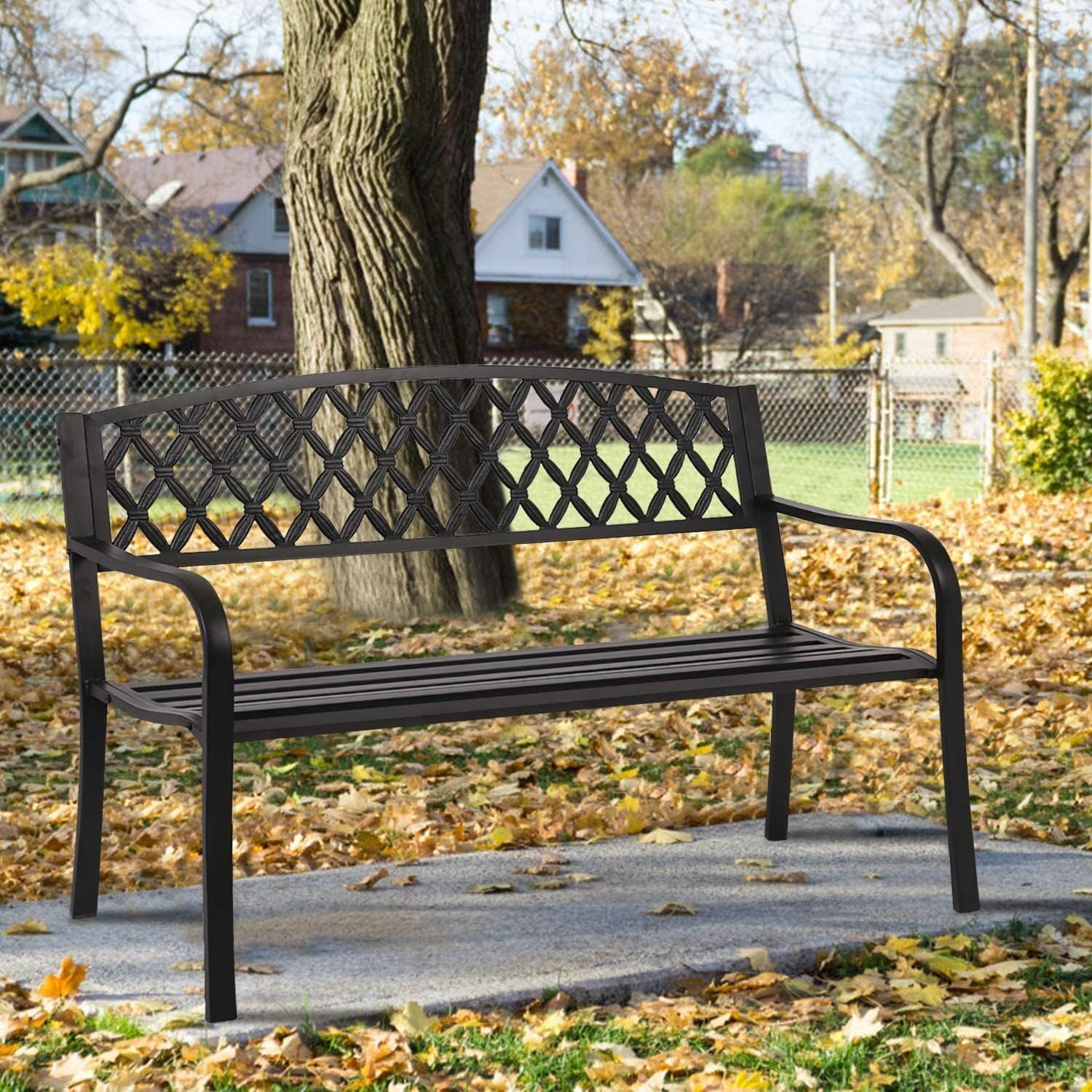 Park Bench Metal Bench 50 Garden Bench Chair Outdoor Benches Clearance Patio