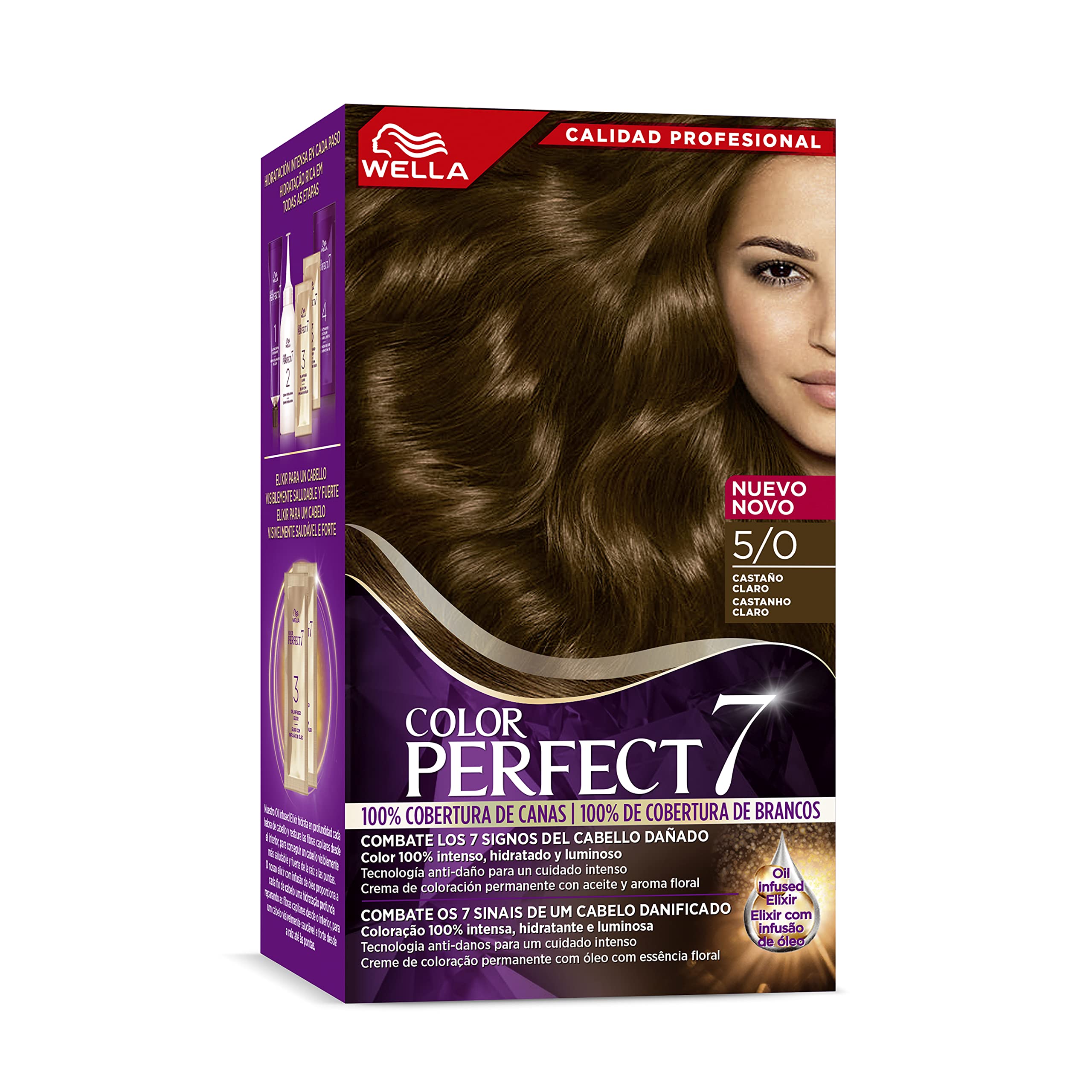 Wella Color Perfect - Tinte de Coloración Permanente para un Cabello Hidratado y Luminoso- Tono Castaño claro