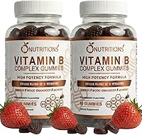 Vista 1 de O Nutritions Gomitas veganas complejas de vitamina B con vitamina B12, B7 como biotina, B6, B3 como niacina, B5, B6, B8, B9 como folato