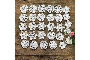 White Crochet Snowflakes Ornaments(30 Pack)