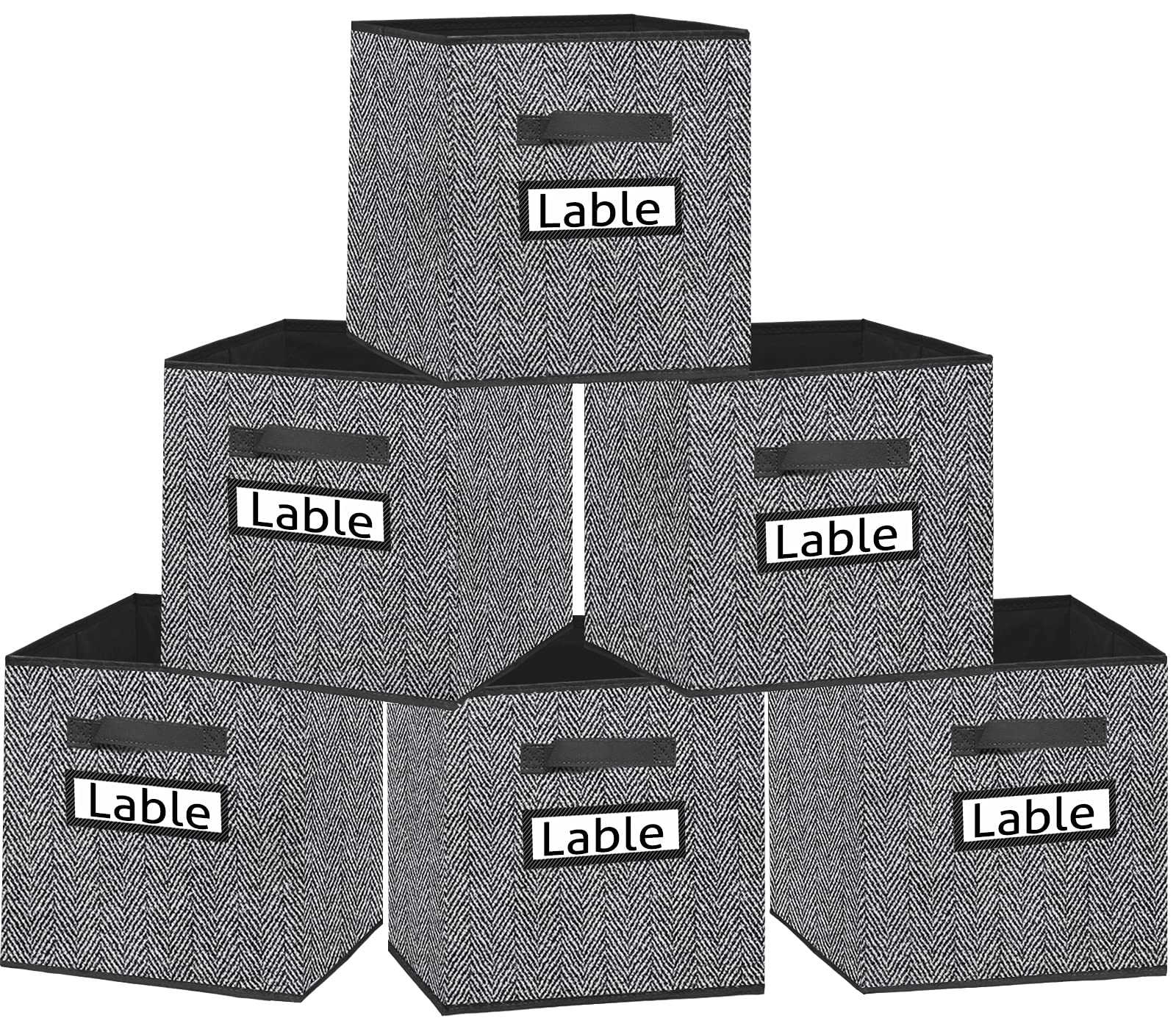 Buy Cube Storage Boxes 33x33x33cm, Foldable Organiser Basket Container, Fabric Box with Handles