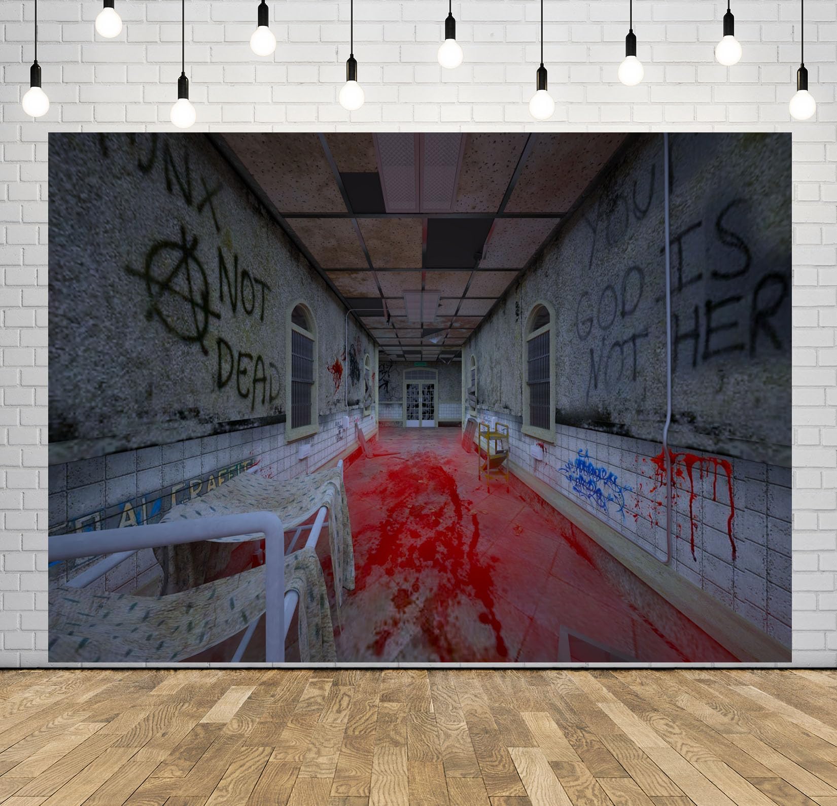 10x6.5FT (3x2m) Corridoio Ospedaliero Rosso Sfondo Fotografico