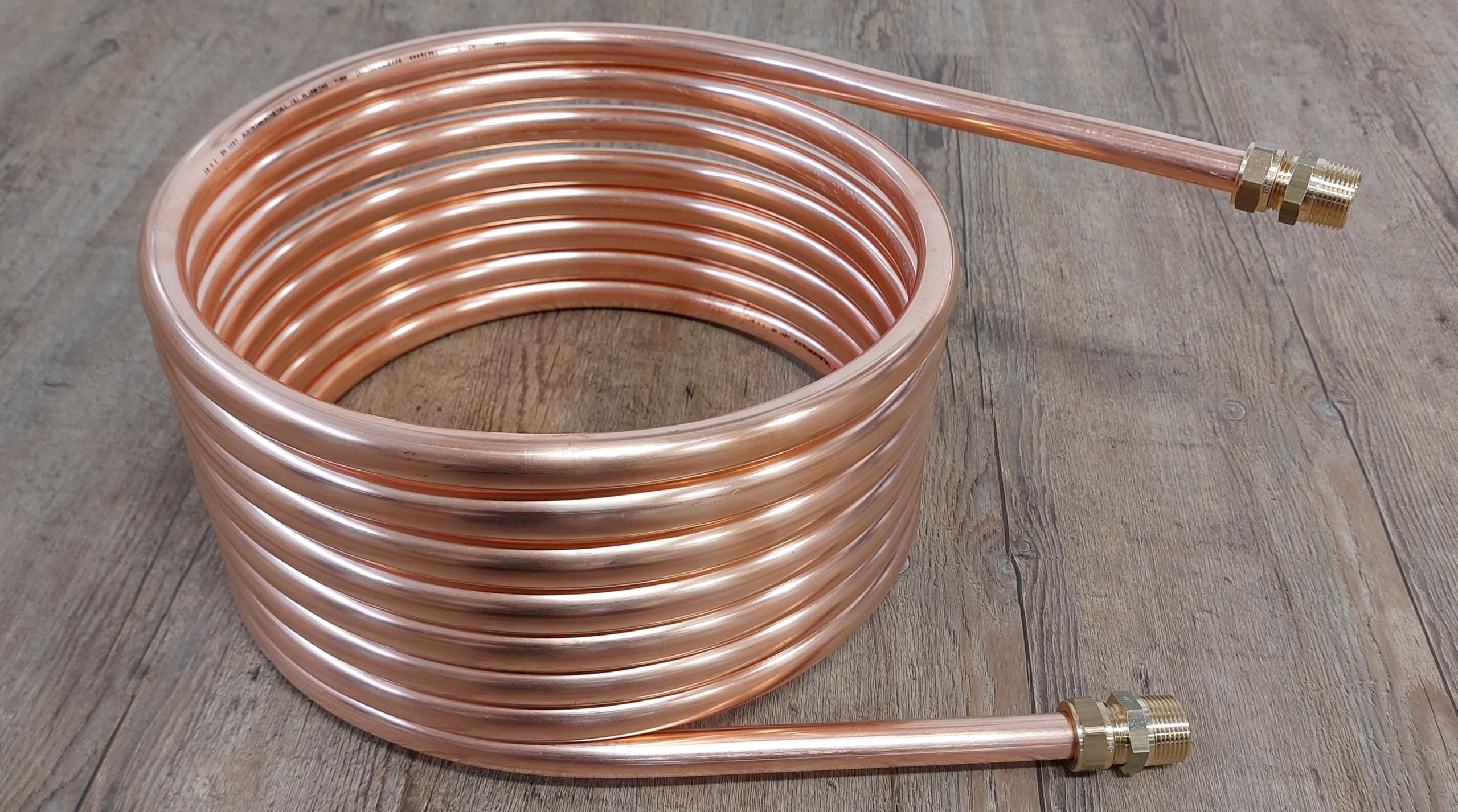 Spirale aus 7,5m Kupferrohr 15x1mm Außendurchm. ca.31cm Poolheizung 1/2" ANSCHLUSS