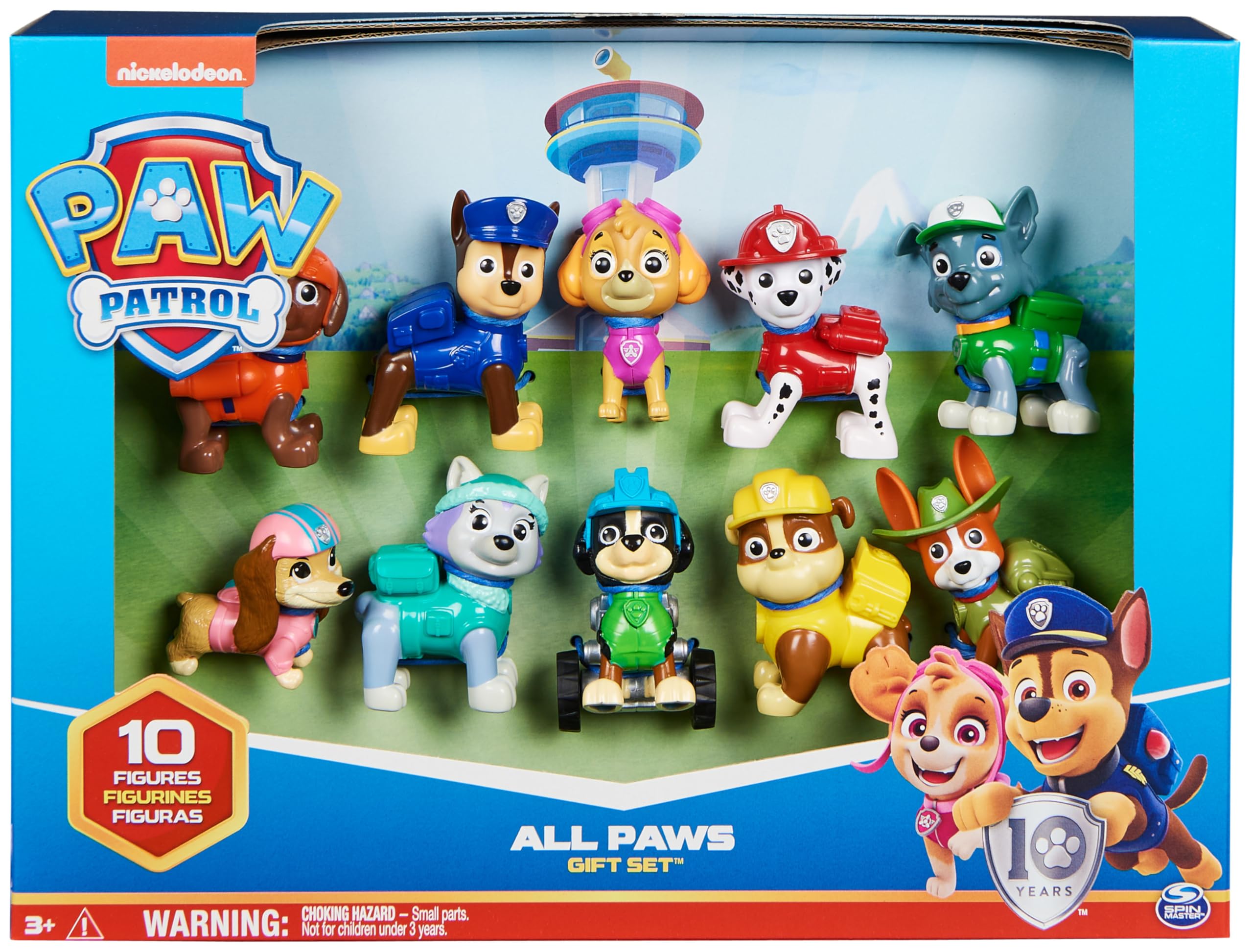 Paw Patrol Patrulla Canina - Pack 10 Figuras Coleccionables 10º Aniversario - Patrulla Canina Juguetes - Juguetes Niños 3 Años + - Regalo Niño 3 Años +