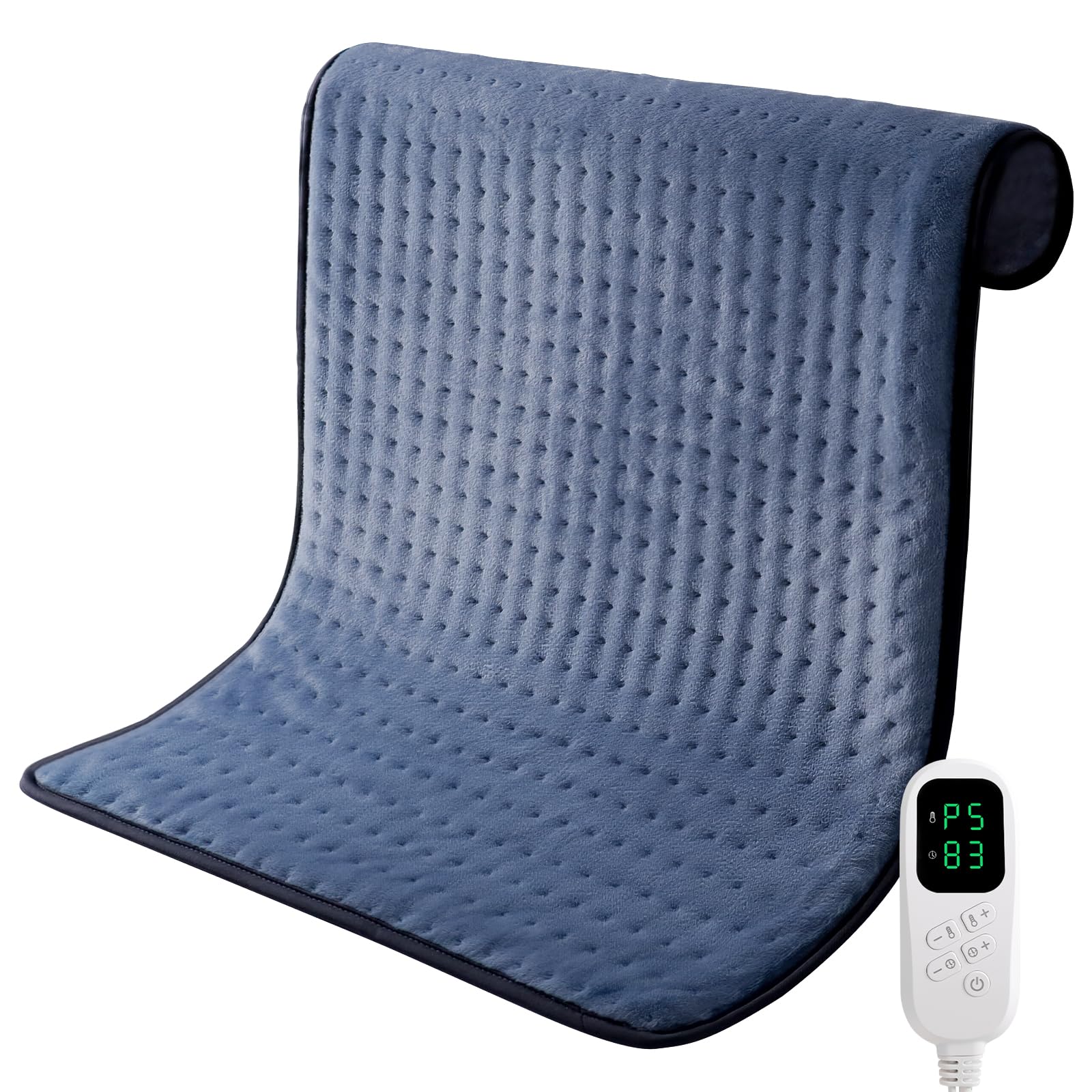 Manta Eléctrica, 60 x 80 CM Almohadilla Térmica Eléctrica para Espalda, Lumbar, Pierna, con Función de Apagado Automático y 6 Niveles de Temperatura, Lavable a Máquina Esterilla Electrica