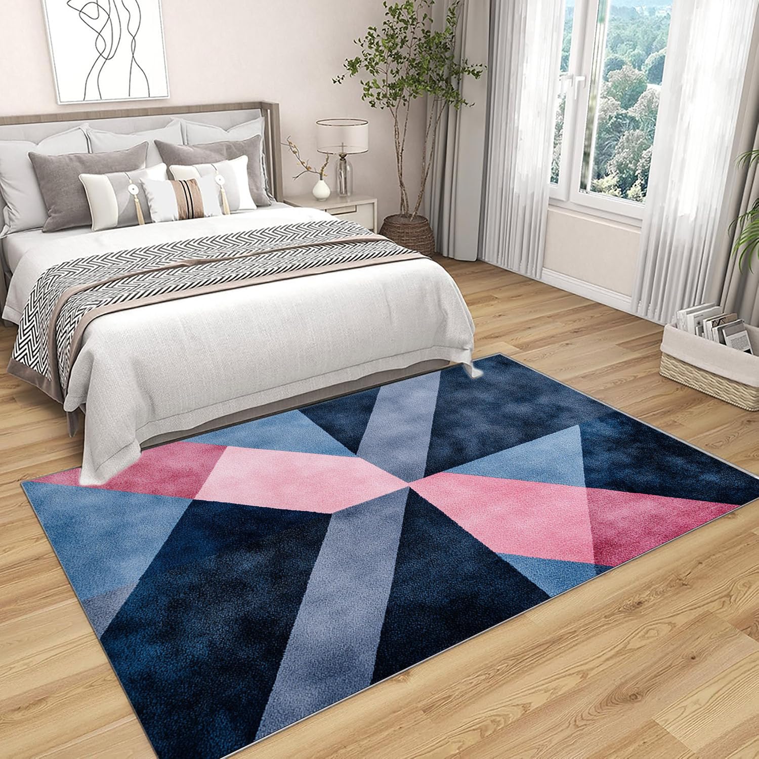 Abstrakcyjny nieregularny nadruk dywan 120 x 180 cm niebieski dywan do salonu i sypialni nowoczesny wystrój domu miękka trwała antypoślizgowa mata podłogowa do stylowych wnętrz