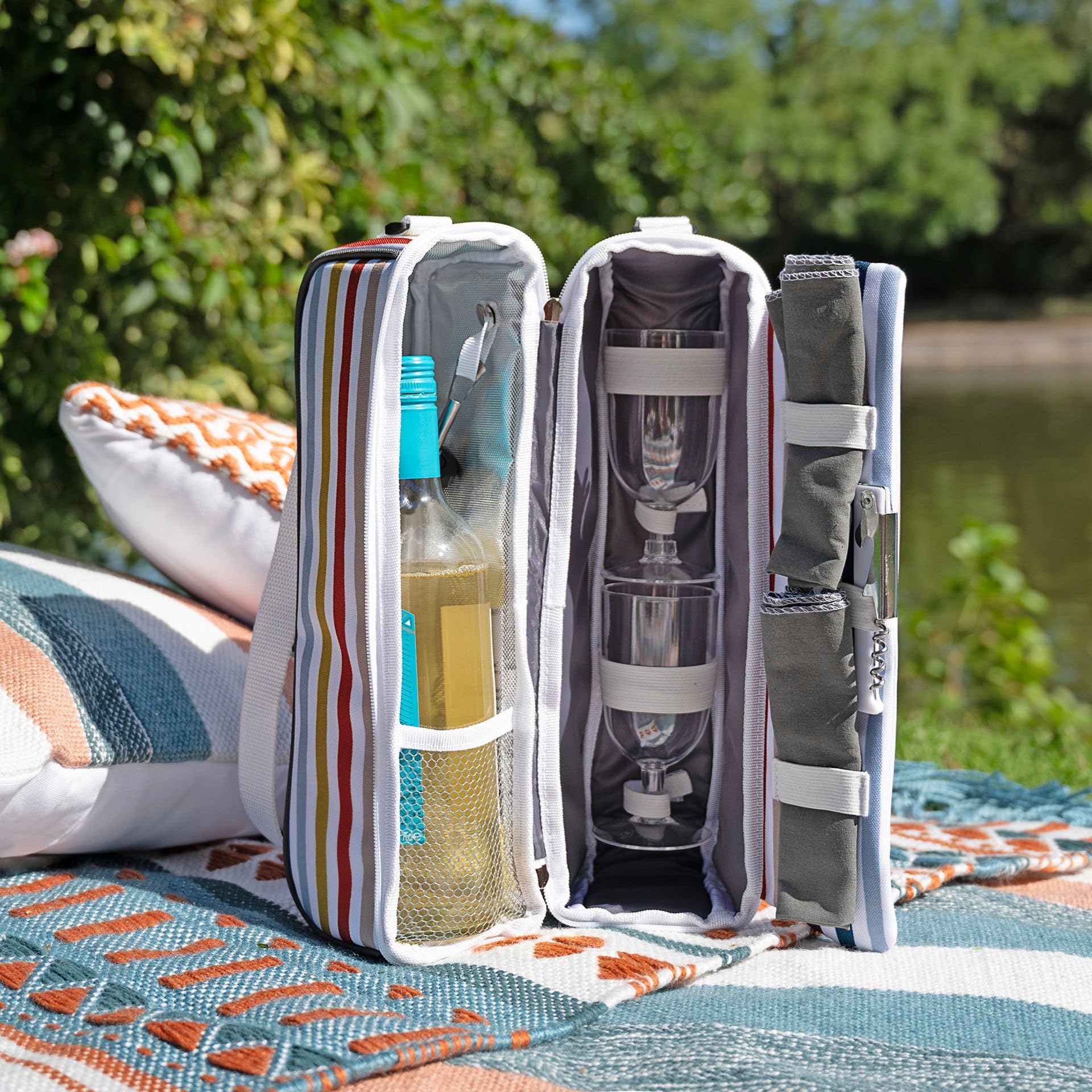 Country Living Ensemble Sac Pique-Nique 2 Personnes - Vaisselle Et Accessoires Inclus