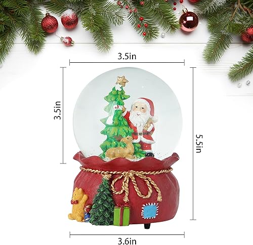 Miniatura 5 de Globos de nieve de cristal de Navidad, globo de agua con purpurina con globo de nieve musical Plays We Wish You a Merry Christmas, globo de nieve de