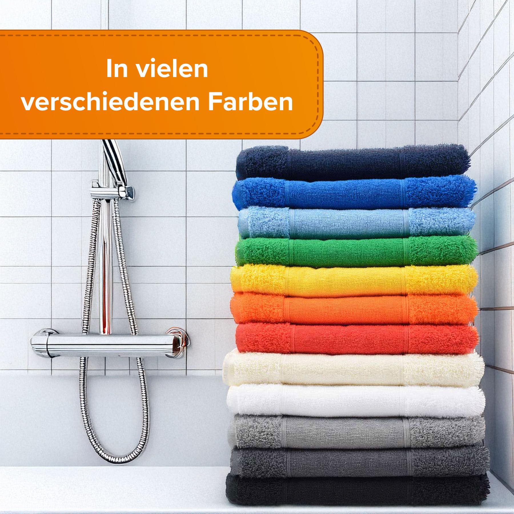 Deitert Handtuch mit Namen oder Wunschtext Bestickt, personalisiertes Duschtuch, individuelles Badetuch, 100% Baumwolle, 140 x 70 cm anthrazit