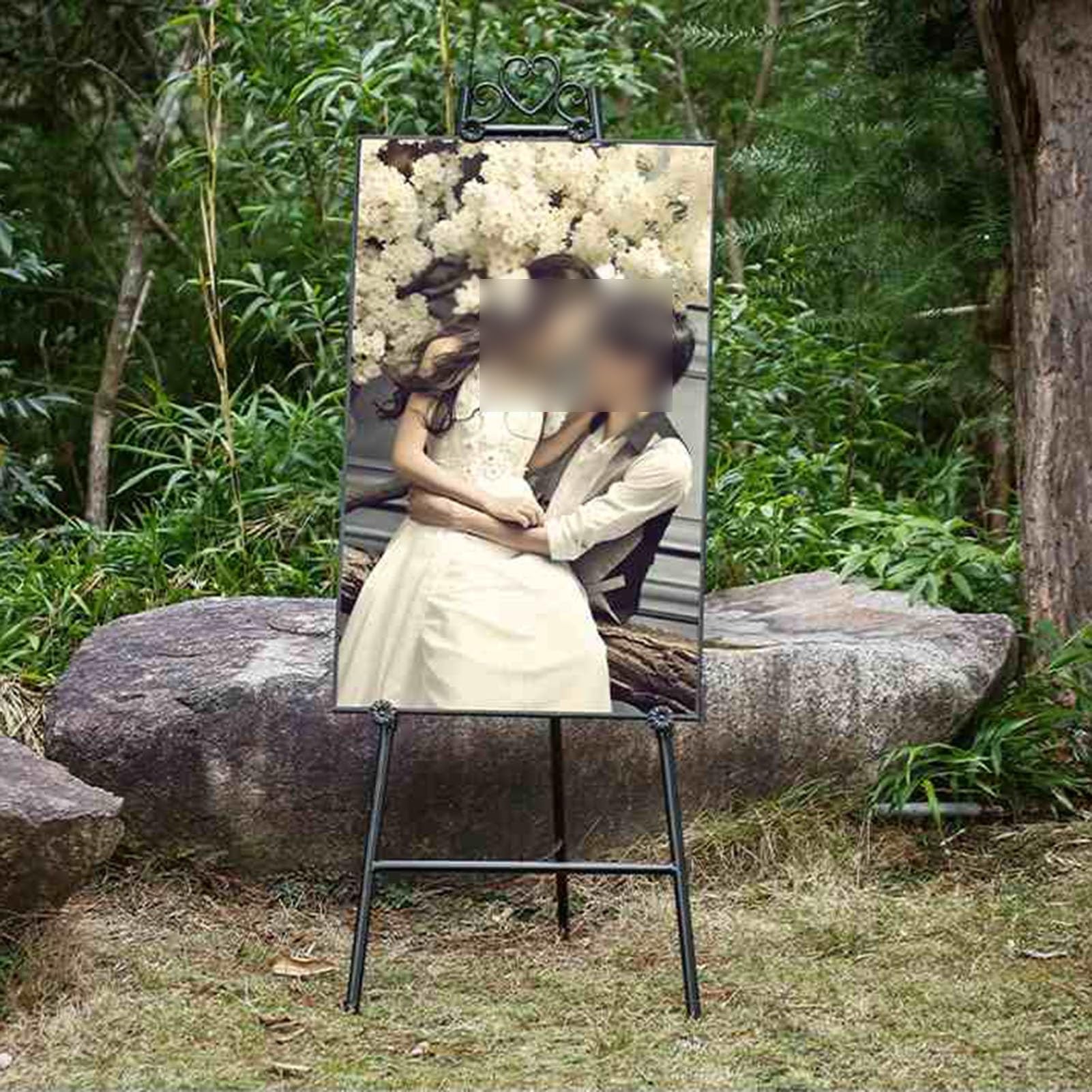 Große professionelle Staffelei, verstellbarer Präsentationsständer mit herzförmiger Oberseite, für Hochzeitsschilder, Kunstwerke, Bilder