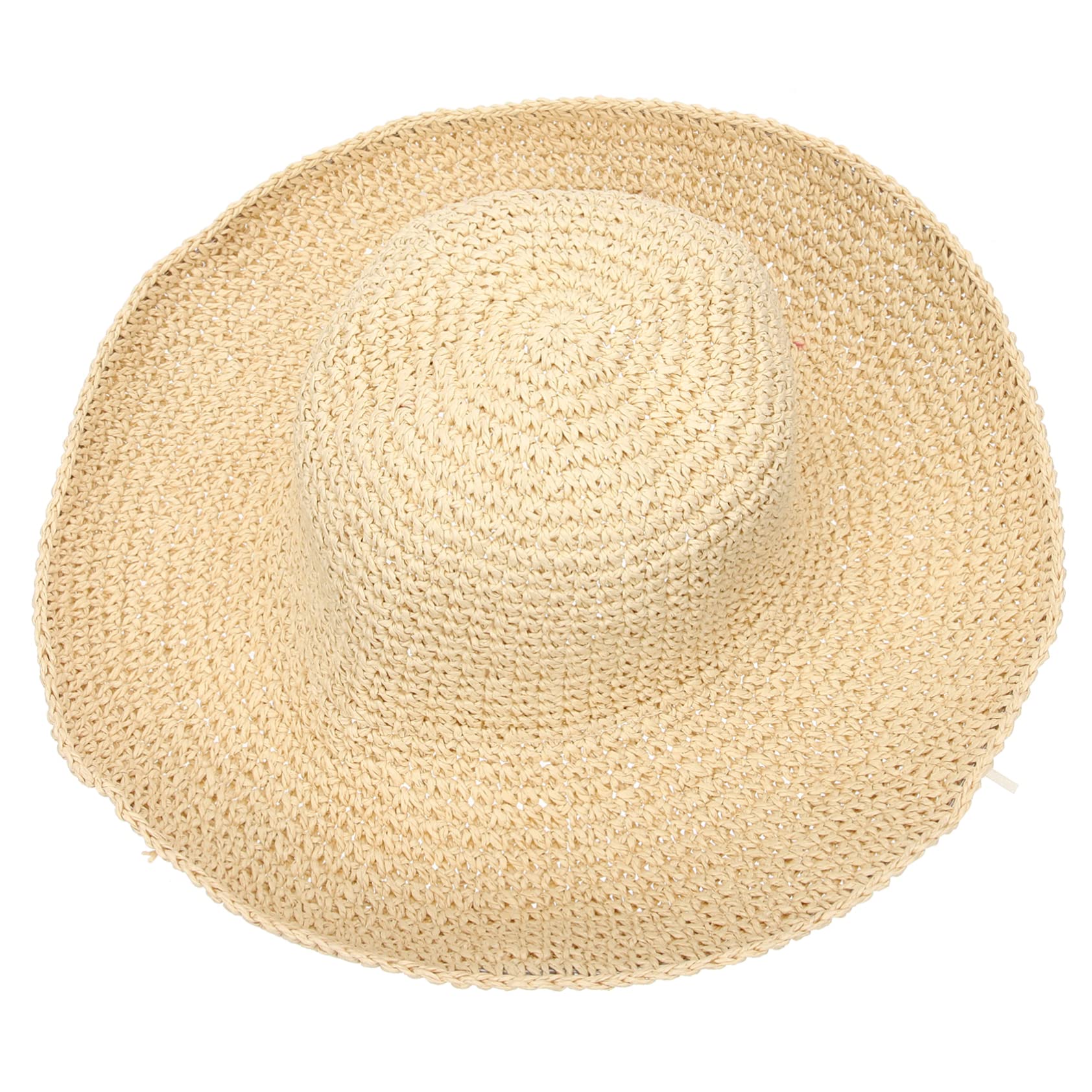 FRCOLOR Cappello da spiaggia cappelli paglia bordo Largo cappello sole capello per sole Cappello con visiera cappello parasole intrecciato visiere da spiaggia per donna Cannuccia Beige