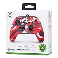 Vista 9 de PowerA Enhanced Wired Controller for Xbox Series X S - Red Camo, gamepad, wired video game controller, gaming controller, works with Xbox One Arco