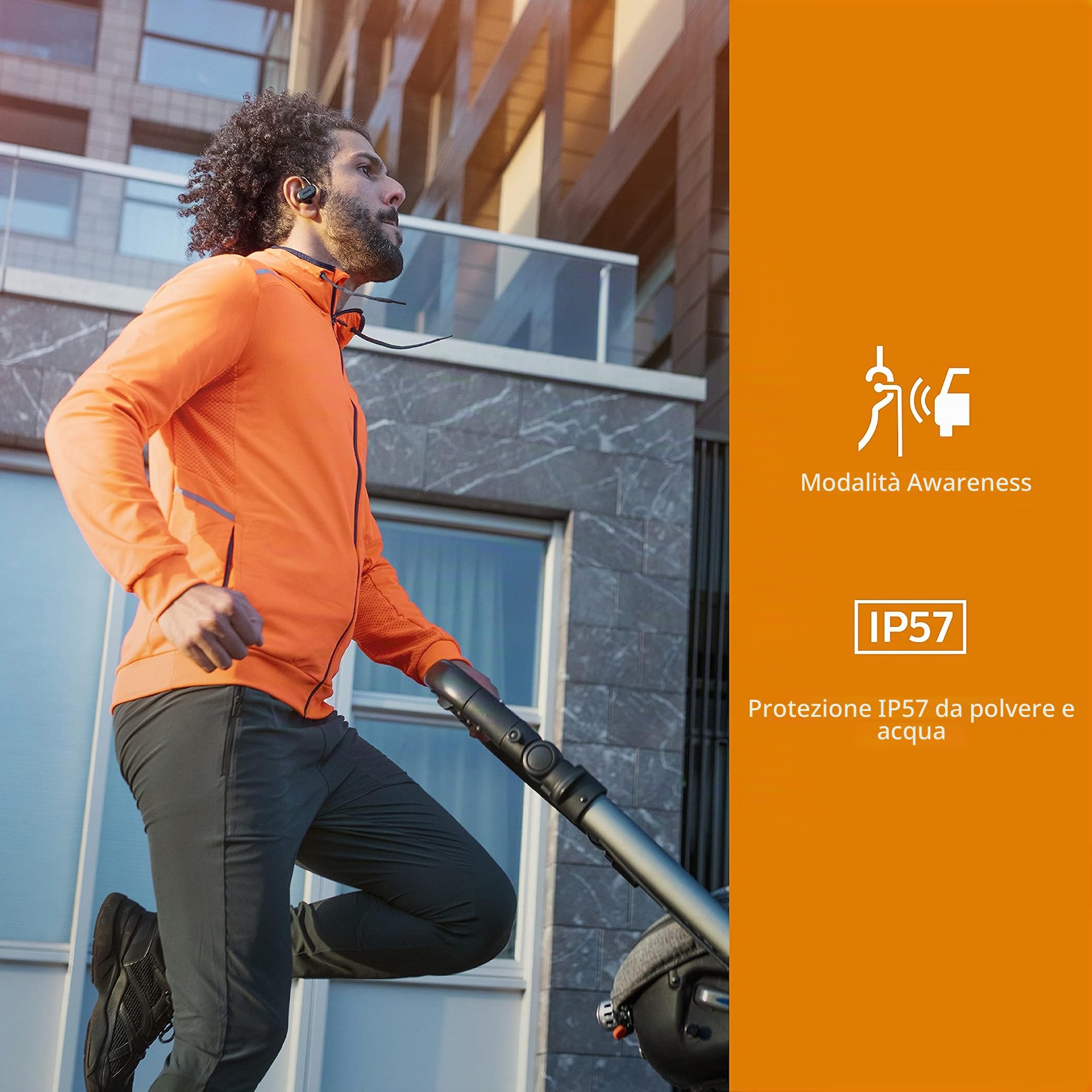 Philips Cuffie Sportive, TAA7306/00, Senza fili, Cuffie da corsa per adulti, Bluetooth, Fino a 24 ore di tempo di riproduzione, Microfono incorporato, Vestibilità sicura, Nero
