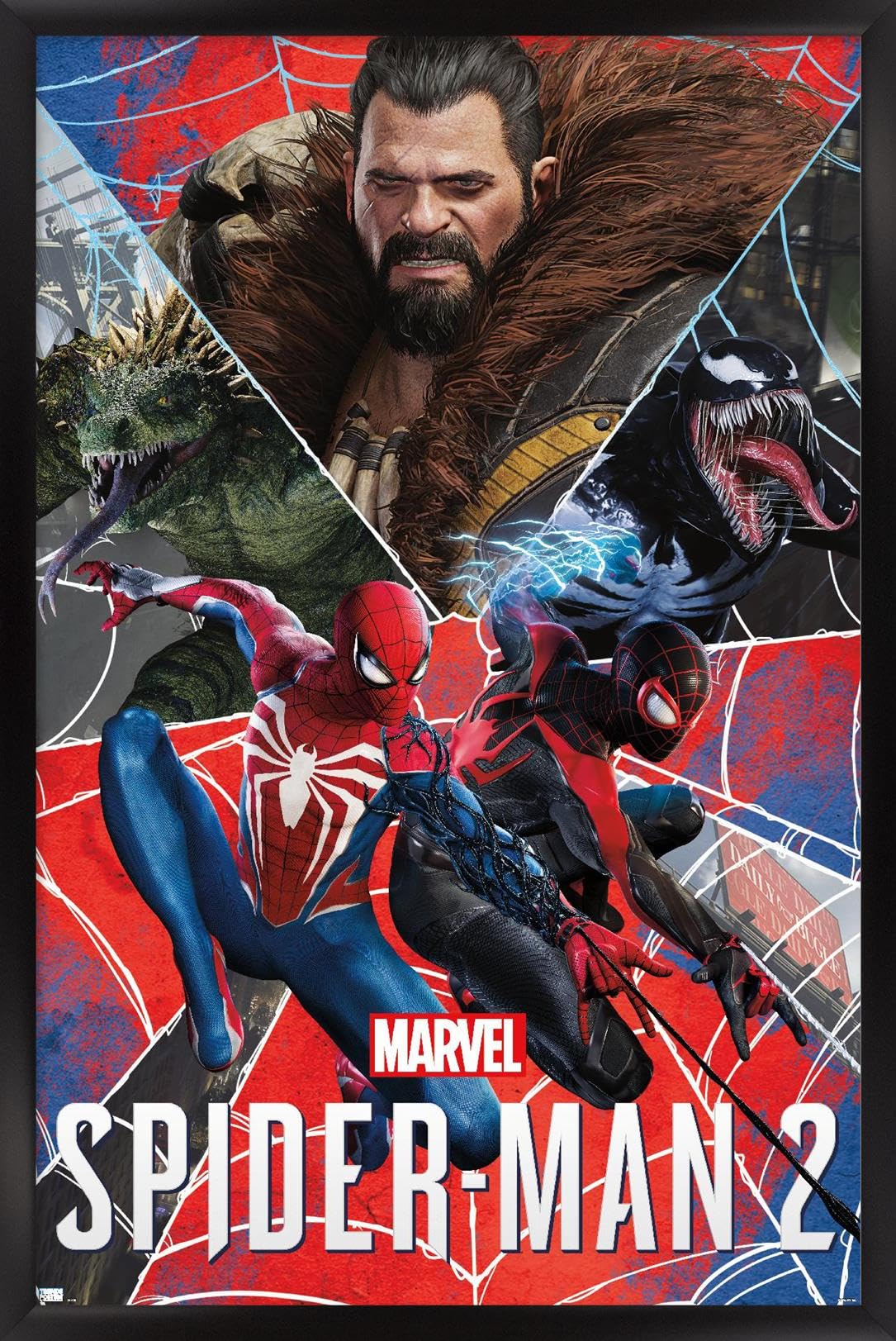 Trends International Marvel's Spider-Man 2 - Group Wall Poster, 22.37" x 34.00", Black Framed Version