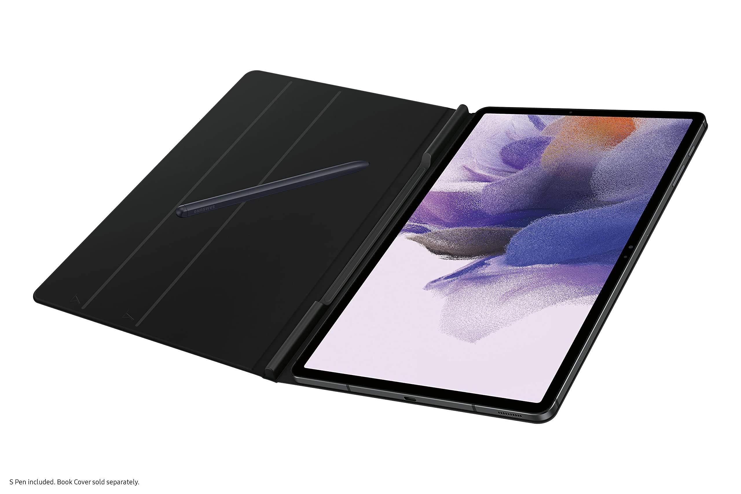 SAMSUNG Galaxy Tab S7 FE Book Cover, Protective Tablet Case w/ 2 Viewing Angles, Magnetic Design, S Pen Holder, Slim, Lightweight, US Version, Mystic Black