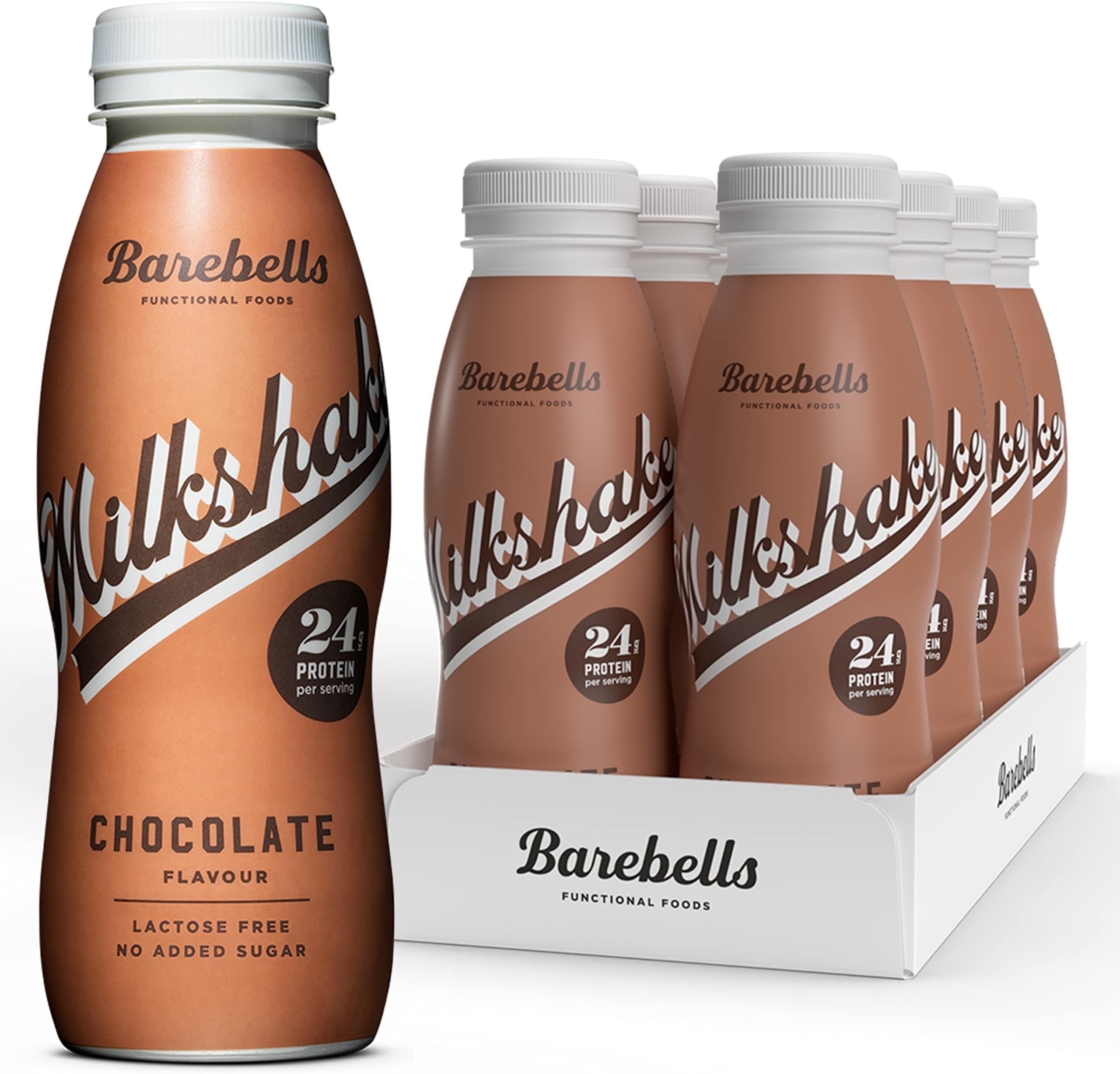 Protein Milkshake 8 x 330ml Bottles| High Protein Shake | No Added Sugar | Lactose Free| 24g of Protein | Delicious Creamy Flavour (Chocolate)