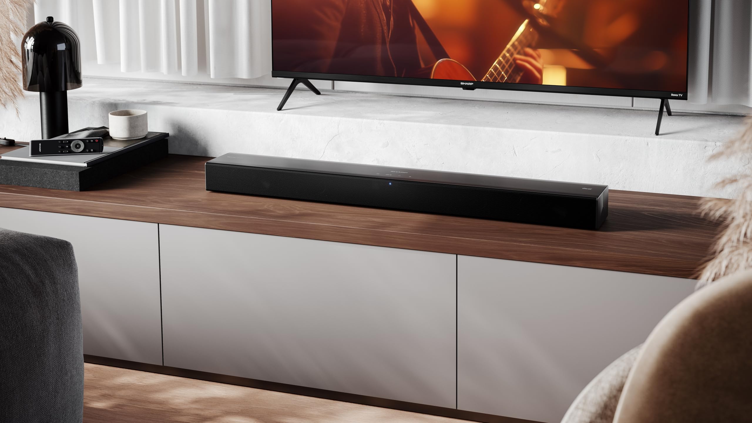 Sharp HT-SB304 Soundbar 2.0 Dolby Atmos + DTS Virtual:X, Bluetooth con HDMI ARC/CEC, potenza totale 180 W, 81 cm, nero