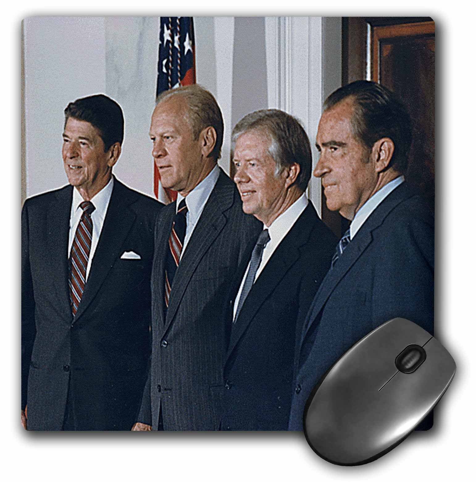 3dRose Former Presidents Ronald Reagan Gerald Ford Jimmy Carter and Richard Nixon Mouse Pad (mp_130873_1)
