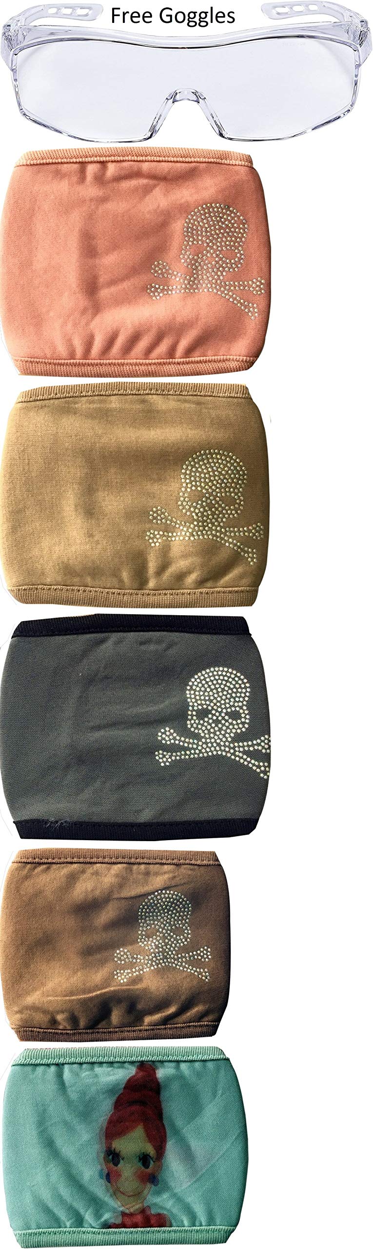 MUKHAKSH (Pack of 5) Kids Multicolor Anti Pollution mask/Dust Cotton Mouth Nose Cover for Kids (Above 11 years Kids)