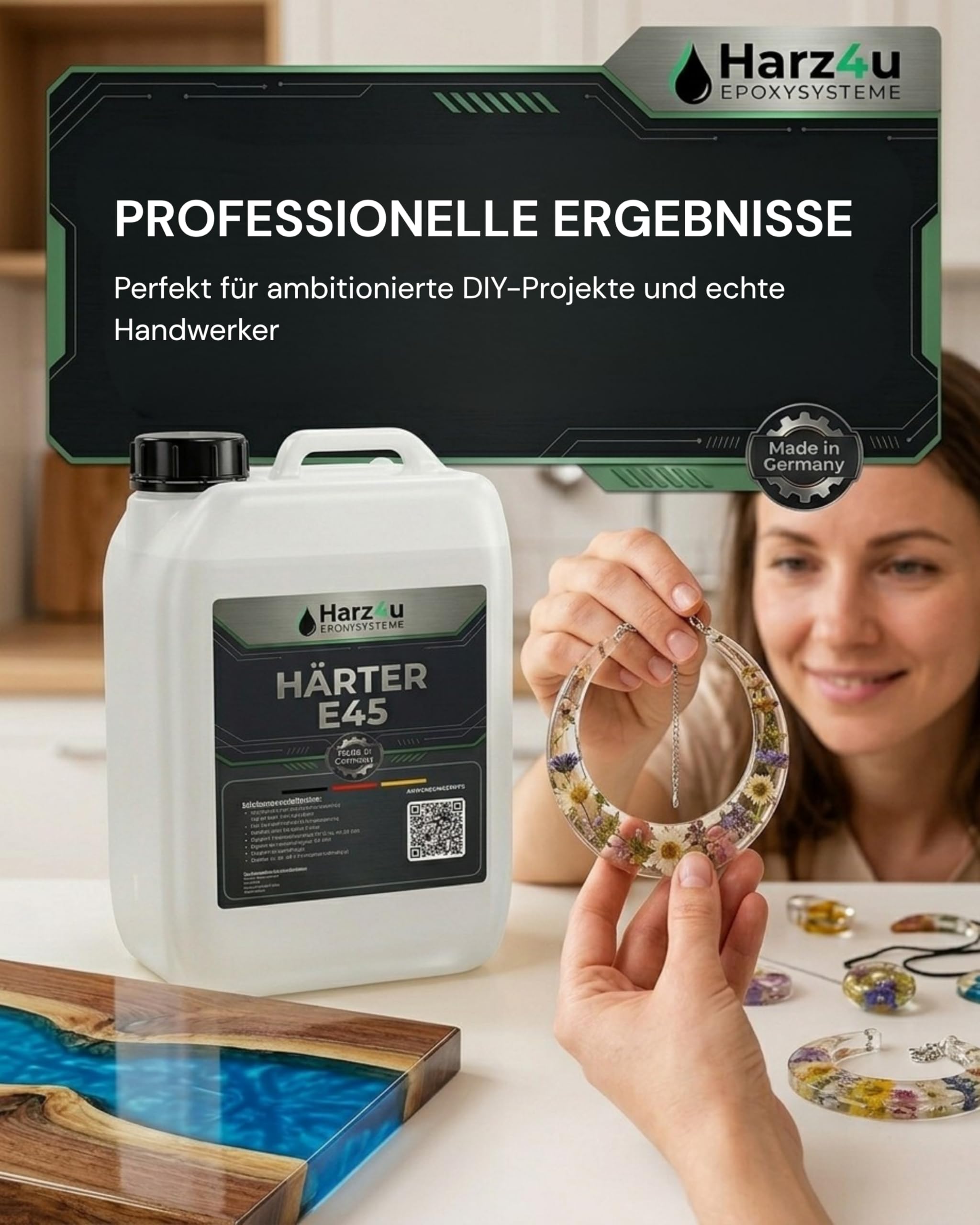 Fair MP-Chem Epoxidharz Set - 3kg Set – Transparentes Resin Gießharz mit Härter – Epoxy Resin für Holz, Kunstharz Gießen & Bastelprojekte