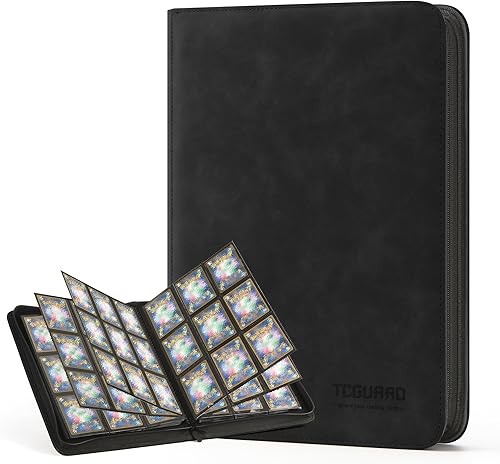 TCGAURD - Carpeta de tarjetas intercambiables, álbum de tarjetas de 9 bolsillos de carga lateral con capacidad para hasta 540 tarjetas, carpeta con