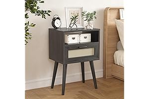 Glam Soohow Nightstand with Solid Wood Drawer