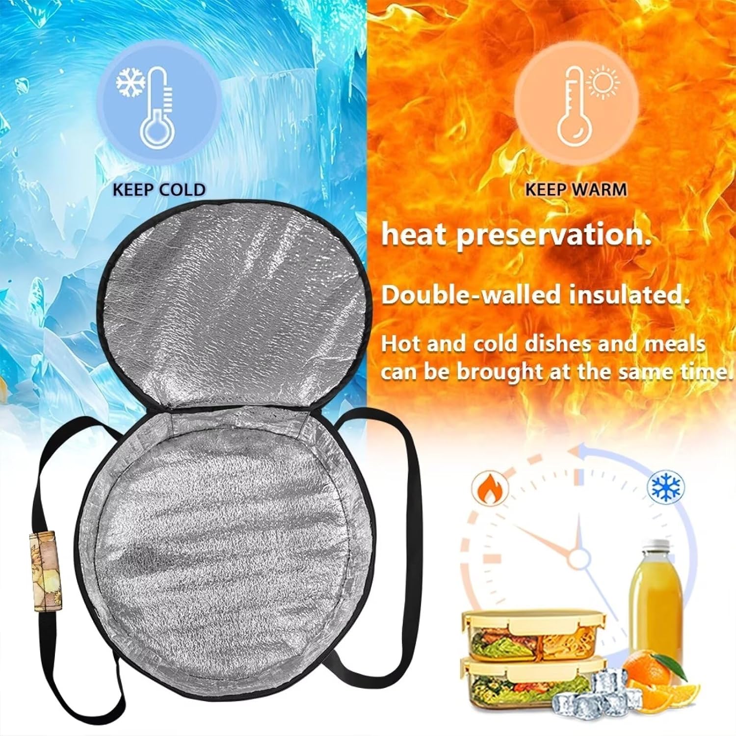 Casserole Carrier Bees Gold Pie Carrier With Lid and Handle Round Insulated Food Carrier for Picnics Parties Travel Fits 9 x 13 Inches Casserole Dish