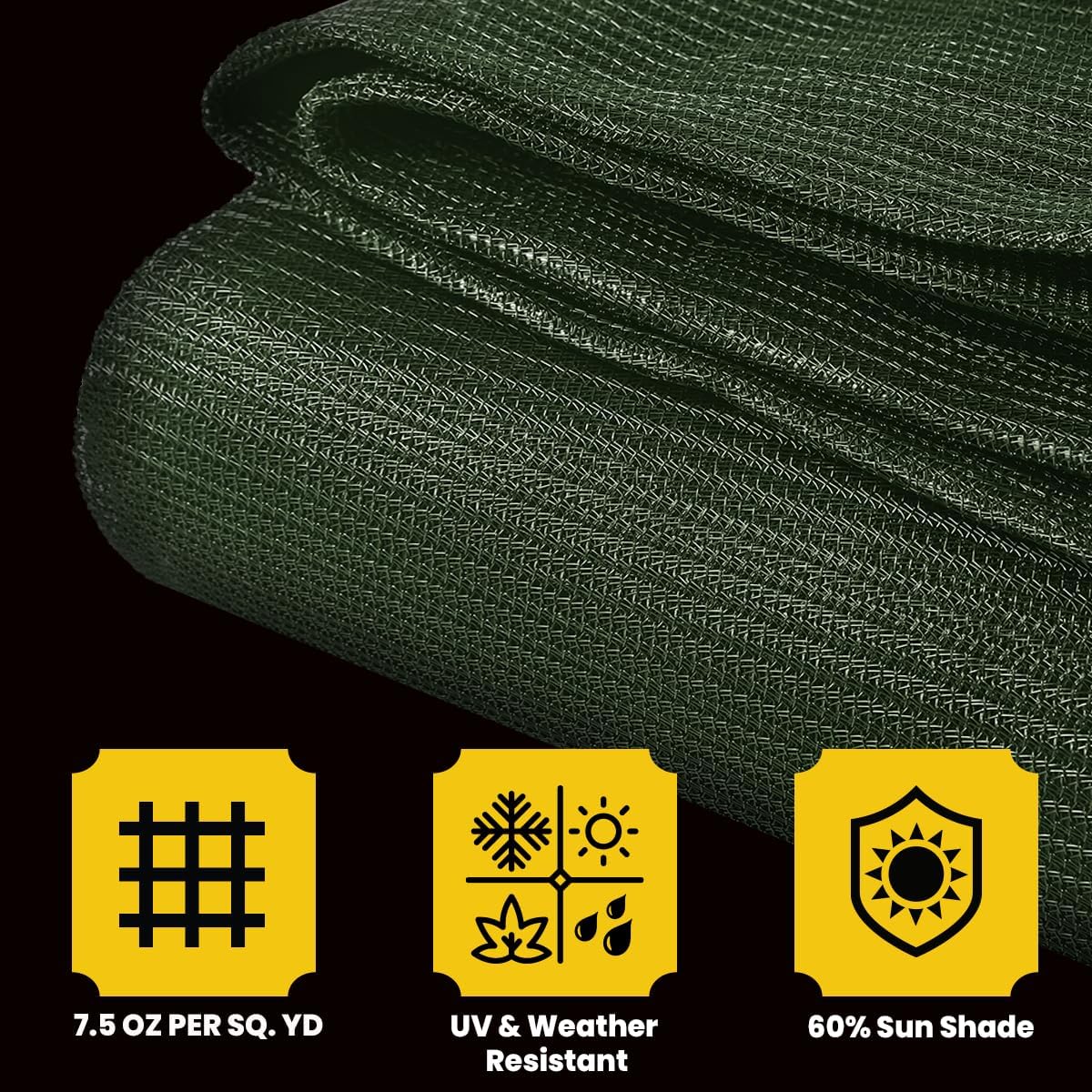 Core Tarps 60% Green Shade Cloth with Grommets - 10 X 12 FT Heavy Duty Mesh Tarp - Sun Shade Cloth for Garden Vegetables Plants Greenhouse Outdoors Backyard Fences Dump Trucks Patio Mesh Shade Tarp