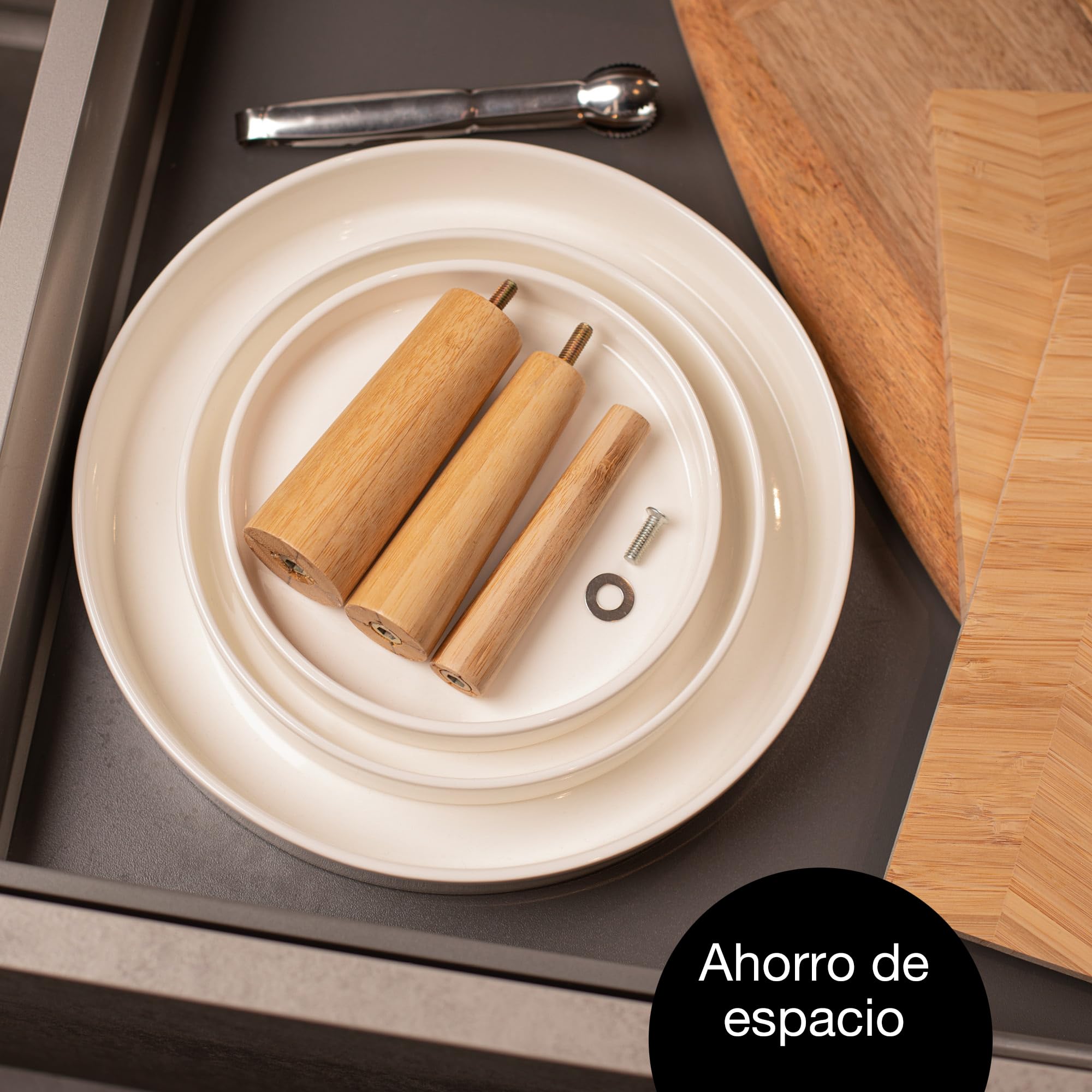 Moritz & Moritz Soporte para Frutas de 3 Niveles, Incluye alicates, de Porcelana, decoración Moderna de Cocina o Fiesta, frutero para Almacenamiento de Frutas, Magdalenas y Cupcakes