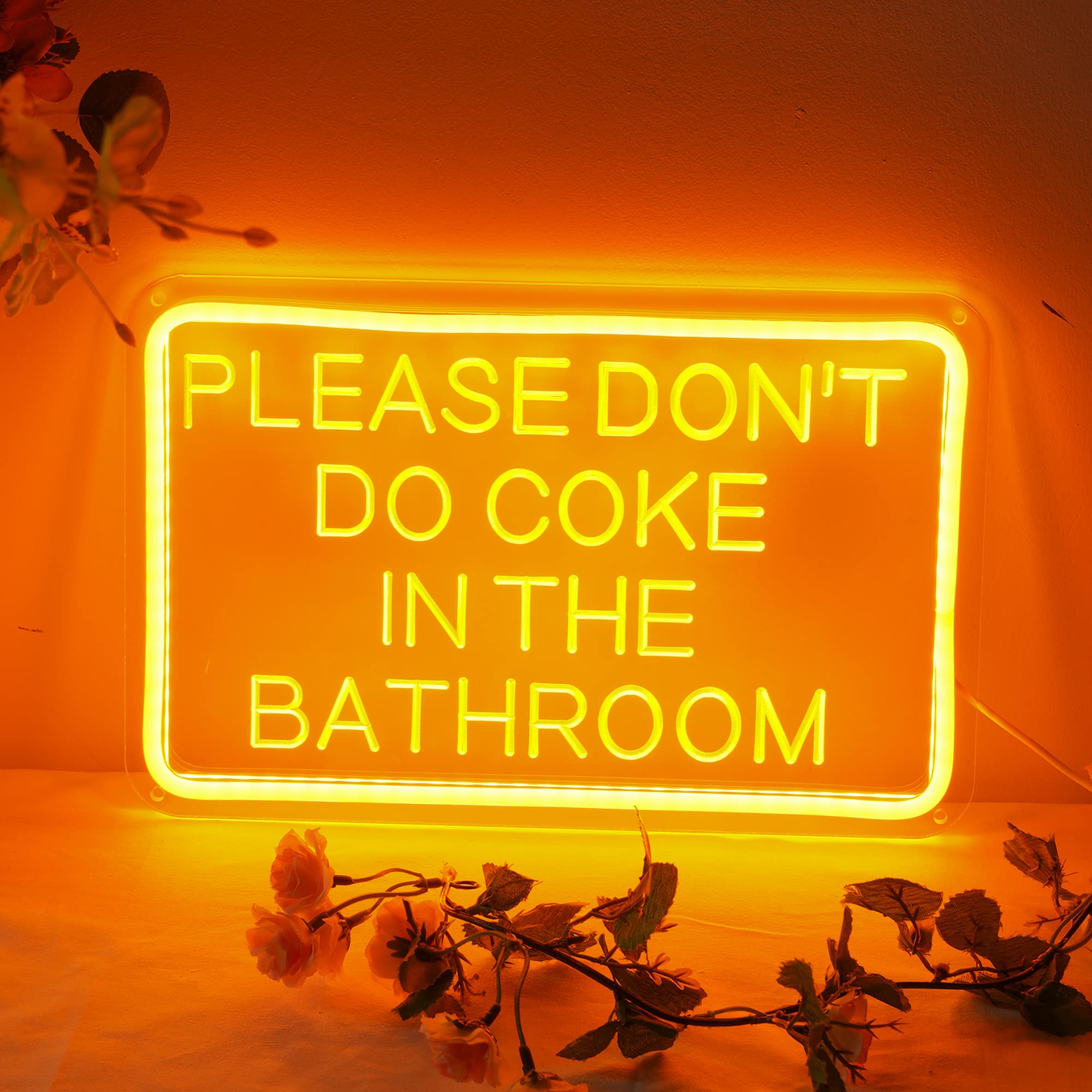 WNAKSEN Please Don't Do Coke In The Bathroom Neon Sign for Event Decor LED Neon Light Sign Yard Garden Home Wall Decoration Neon Art Gifts