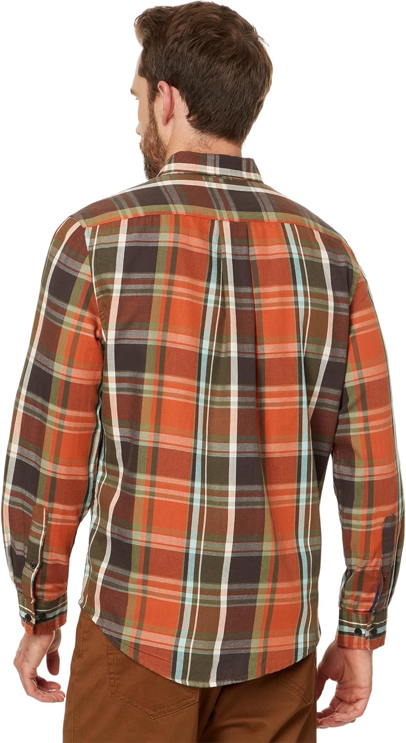 U.S. Polo Assn. Mens Long Sleeve Classic Fit 1 Pocket Yarn Dye Peached Twill Multicolor Plaid Woven Shirt - Image 2