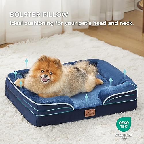 Vista 426 de Bedsure - Cama ortopédica mediana para perros, sofá cama impermeable para perros medianos, espuma de soporte con funda extraíble y lavable, forro