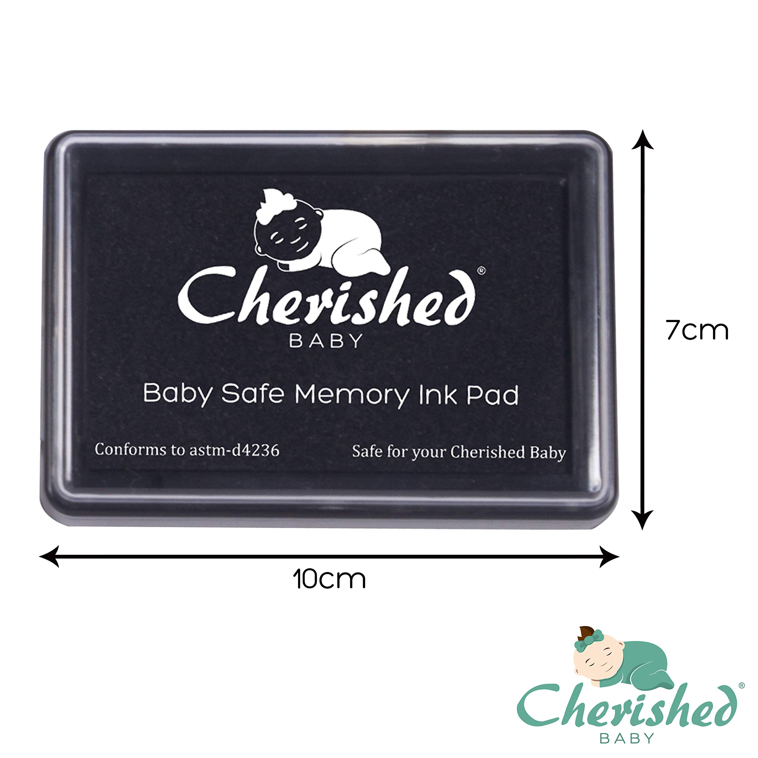 Buy Cherished Baby Black Ink Handprint/Footprint Ink Pad Kit 100 Baby Safe with