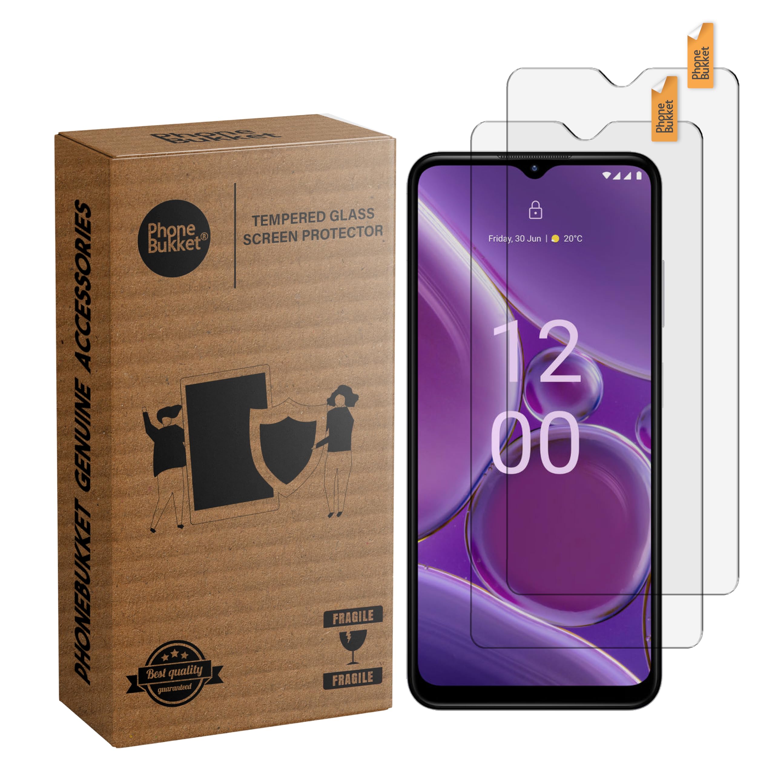 PhoneBukket Tempered Glass Screen Guard 11D for Nokia G42 5G (Transparent) Edge to Edge Full Screen Coverage, Pack of 2 (B0CWPMFTNX) Amazon Price History, Amazon Price Tracker