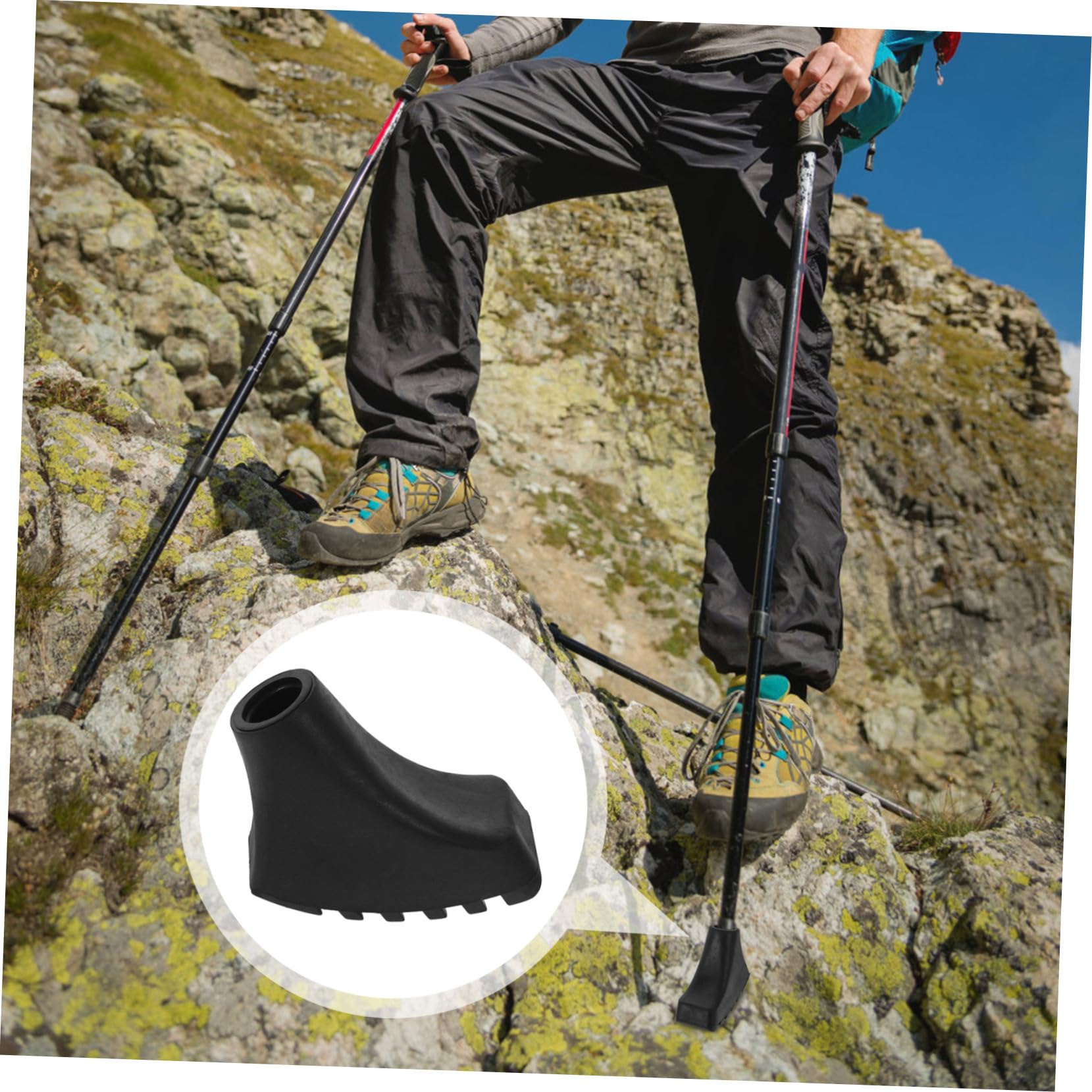 BESPORTBLE wanderausrüstung Wanderschaft Zubehör Hiking Pole Fußabdeckung Trekkingstöcke Schneeschutz Gehstock Trekkingstöcke Anti-Rutsch-Spitze Gummispitzen für Spazierstöcke