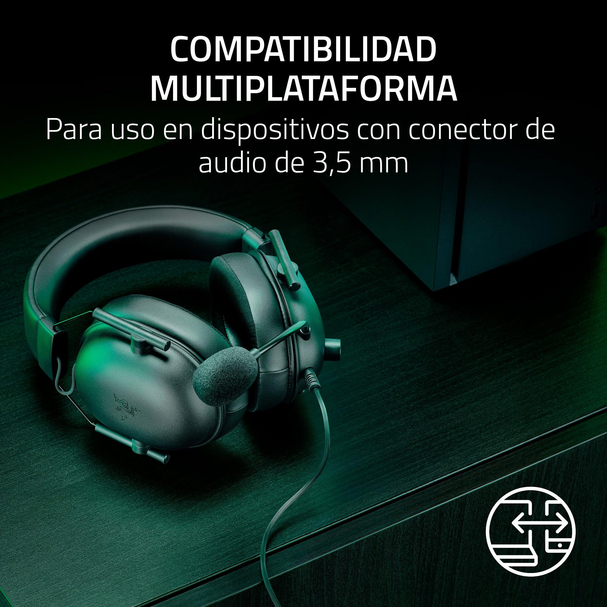 Razer Blackshark V2 X (Xbox) - Auriculares con Cable para la Consola Xbox S|X (250g, micrófono cardioide, Controladores 50mm, cancelación pasiva del Ruido, Conector 3,5mm) Negro