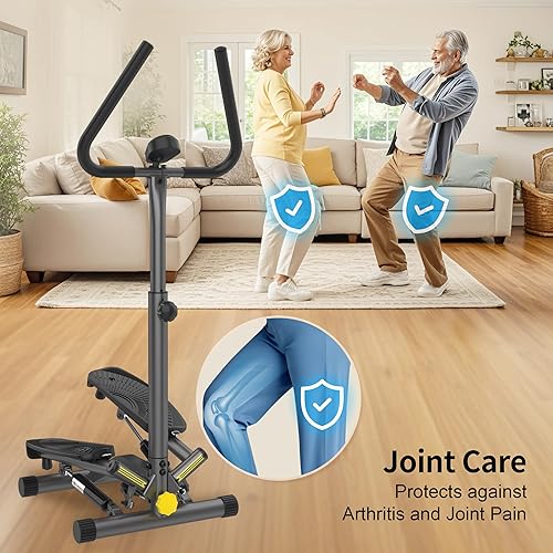 Miniatura 4 de Stepper giratorio con bandas de resistencia, máquina paso a paso con capacidad de peso de 300 libras, mini paso a paso para entrenamiento de cuerpo