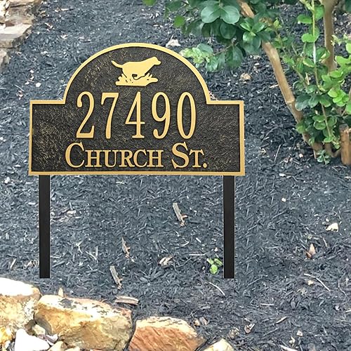 Miniatura 5 de Letrero de dirección montado en el césped, letrero personalizado con número de casa, números de dirección de casa para exteriores de casa, patio,