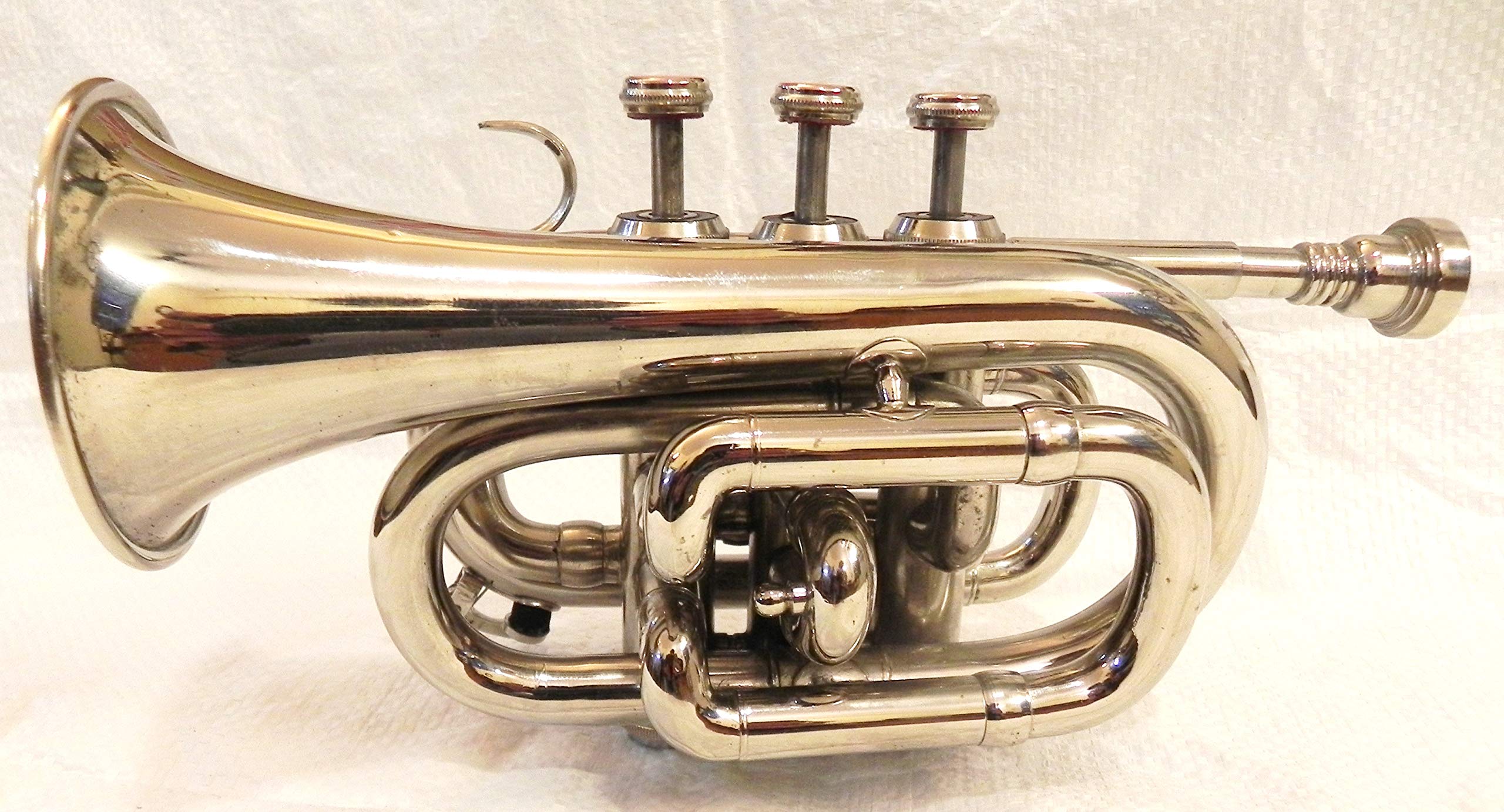 Ottone -India - Tromba tascabile in ottone cromato B-Flat W/Cassa+Mp Argento