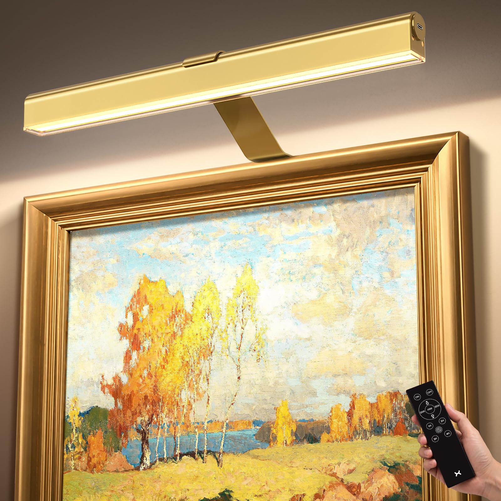 Qoolighten Innovative Insert-Type Picture Light, No-Drill Magnetic Mount
