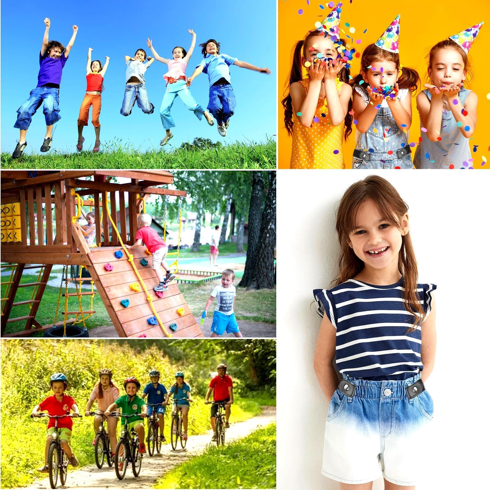 Cinturón elástico sin hebilla, 3 unidades, ajustable, sin hebillas, invisible, cinturón elástico para niños