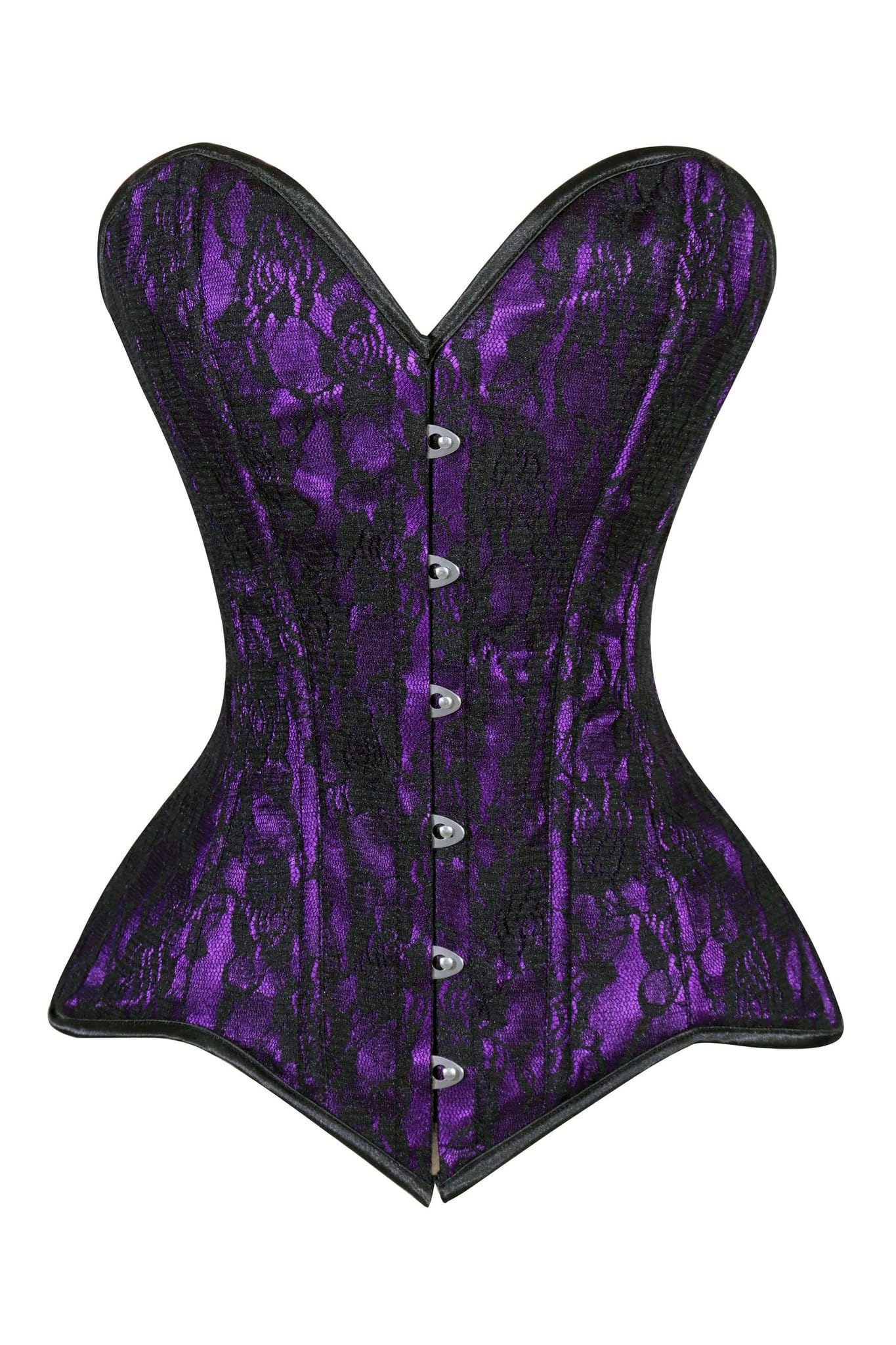 Daisy Corsets Women's Purple /Black Lace Overbust Corset Waist Cincher Bustier & Plus Size, 3X