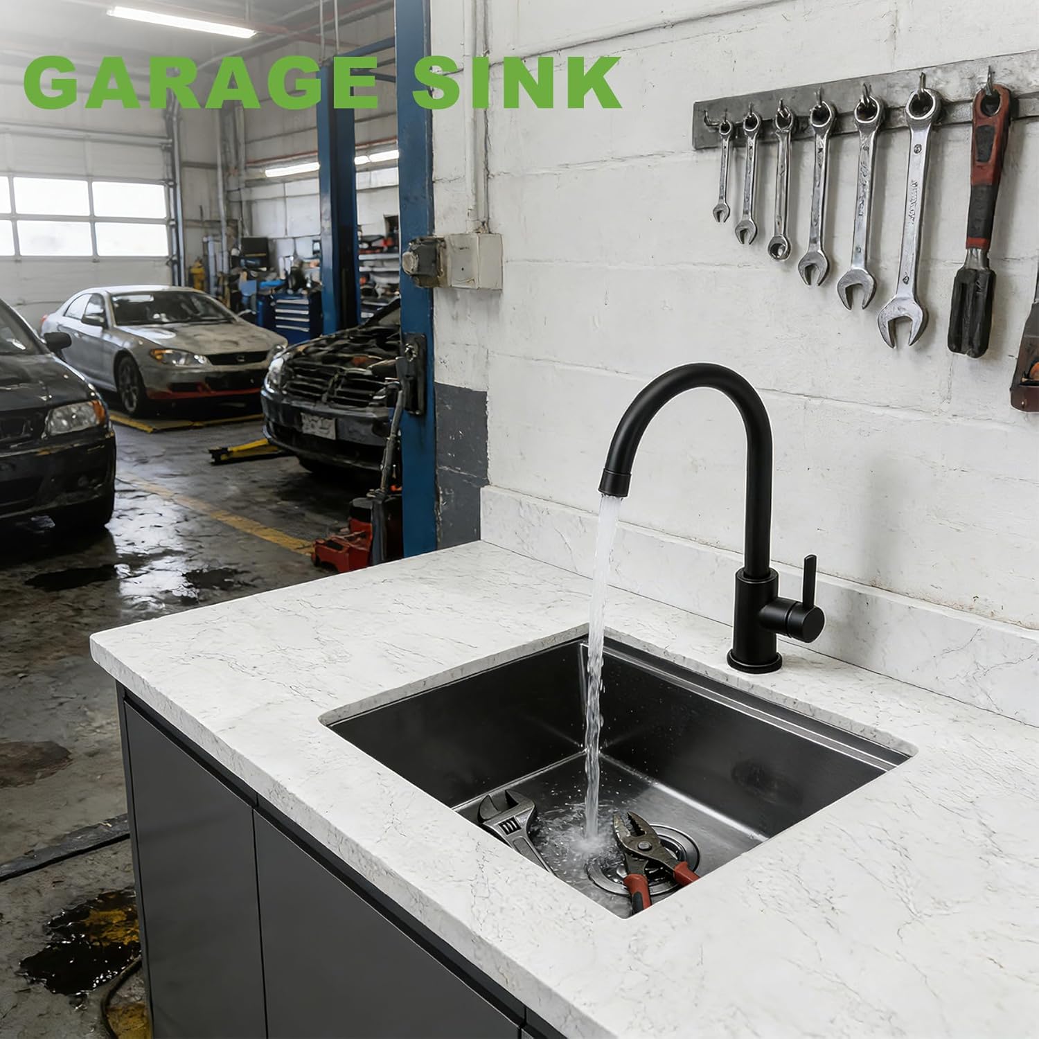 21x19x10 Undermount Kitchen Sink, Nano Black 304 Stainless Steel Deep Single Bowl with Efficient Drainage & Tarnish-Resistant Finish for Bar, Laundry, RV, Includes Accessories