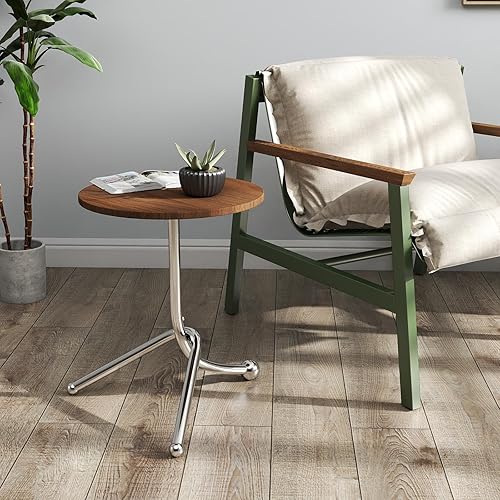 Miniatura 6 de Mesa auxiliar redonda pequeña 15.75 x19.69 - Mesas auxiliares modernas para espacios pequeños y sala de estar