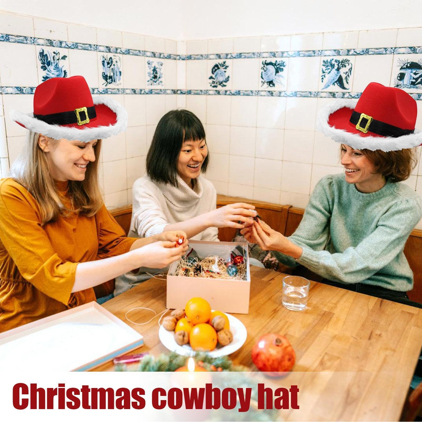 Cappello Da Cowboy Di Natale | Cappello Di Babbo Natale Occidentale